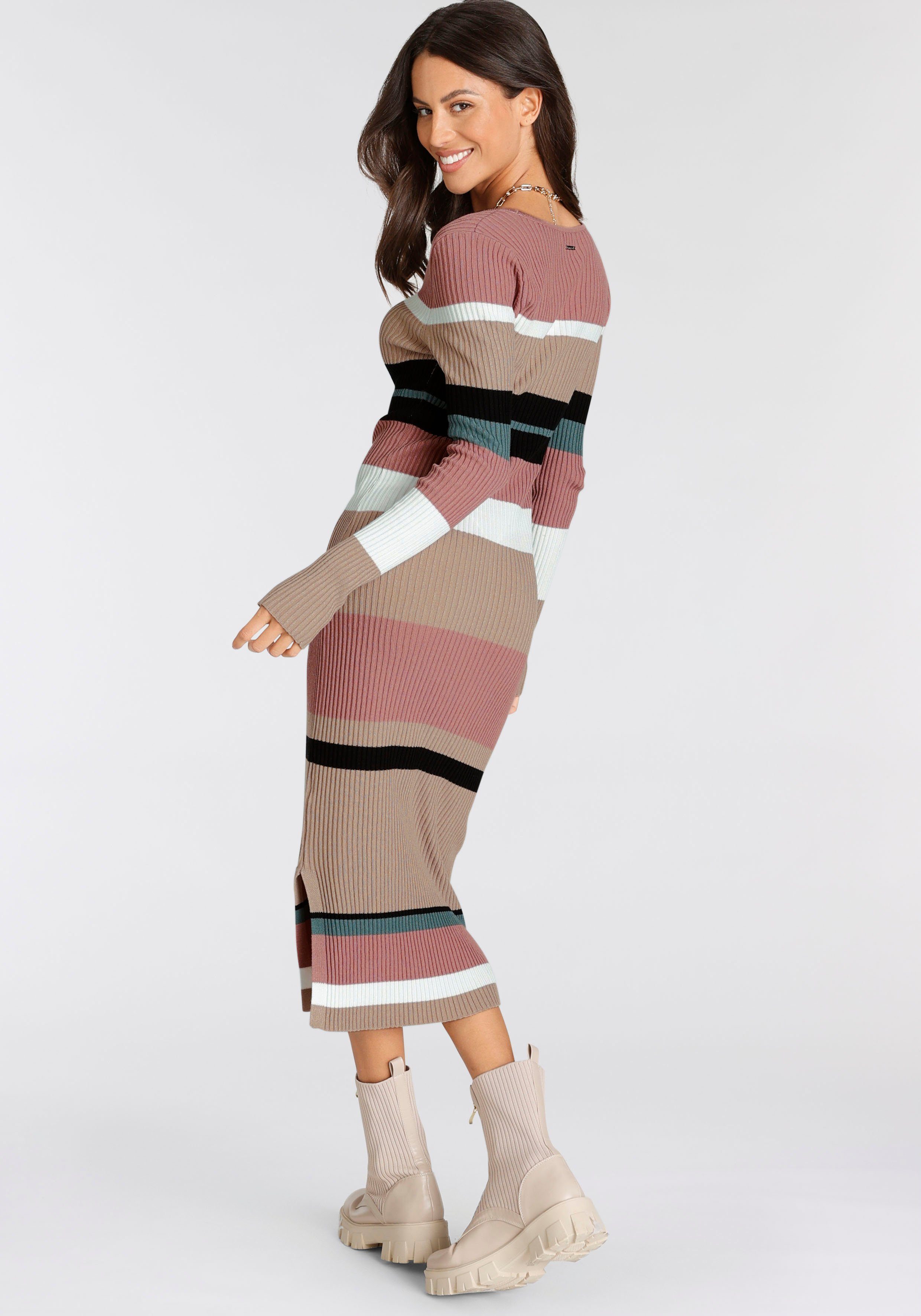 Laura Scott Strickkleid in Midiform mit tollem Streifendesign