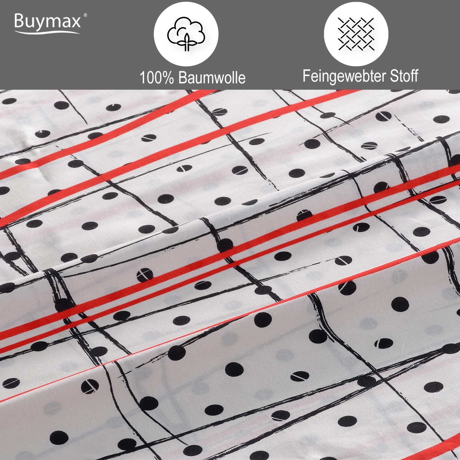 Buymax Bettwäsche Lara, Renforcé, 3 teilig, Premium 100% Baumwolle Bettbezug-Set 200x200 cm mit Reißverschluss