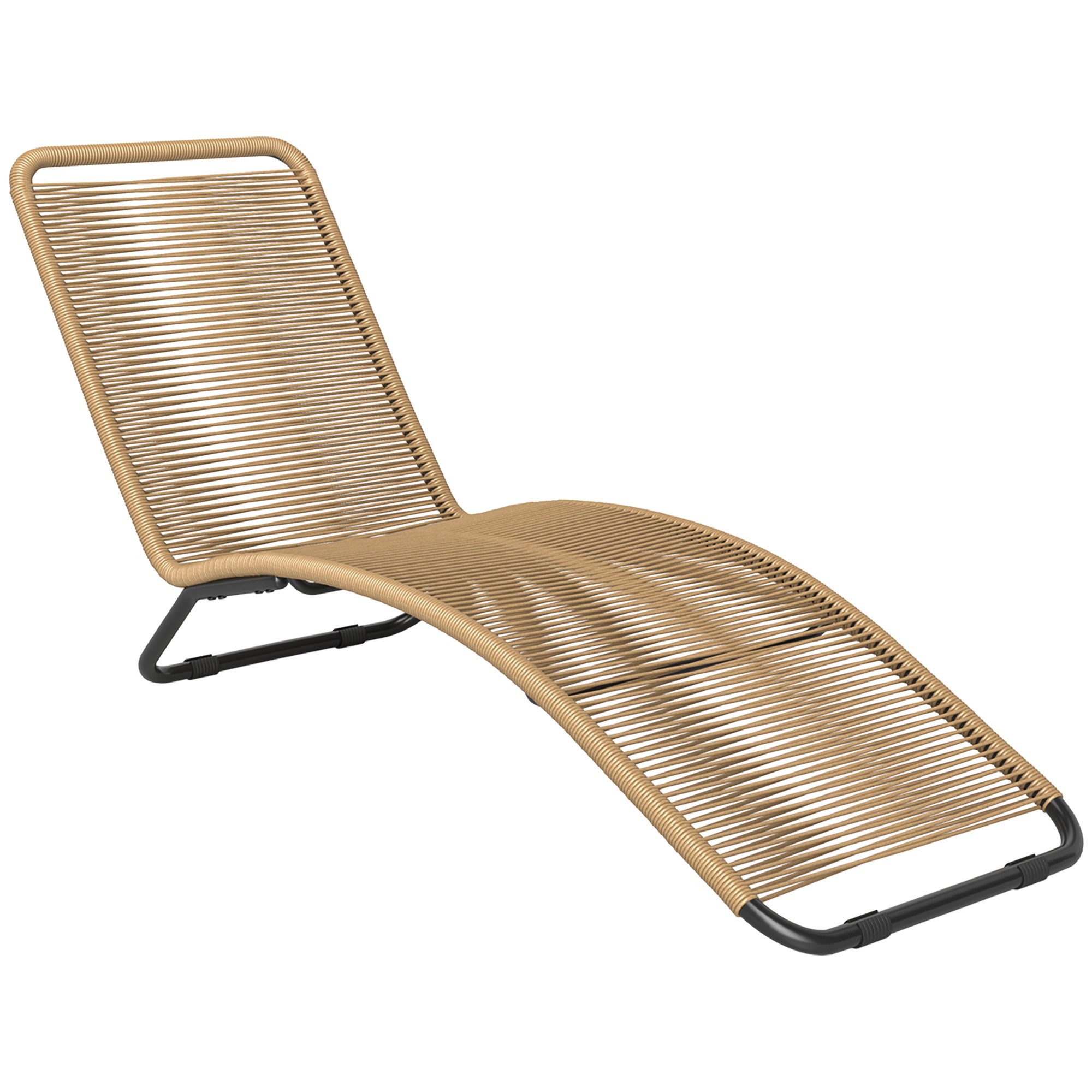 Outsunny Gartenliege aus Polyrattan, mit UVSchutz, wetterfest, 120 kg
