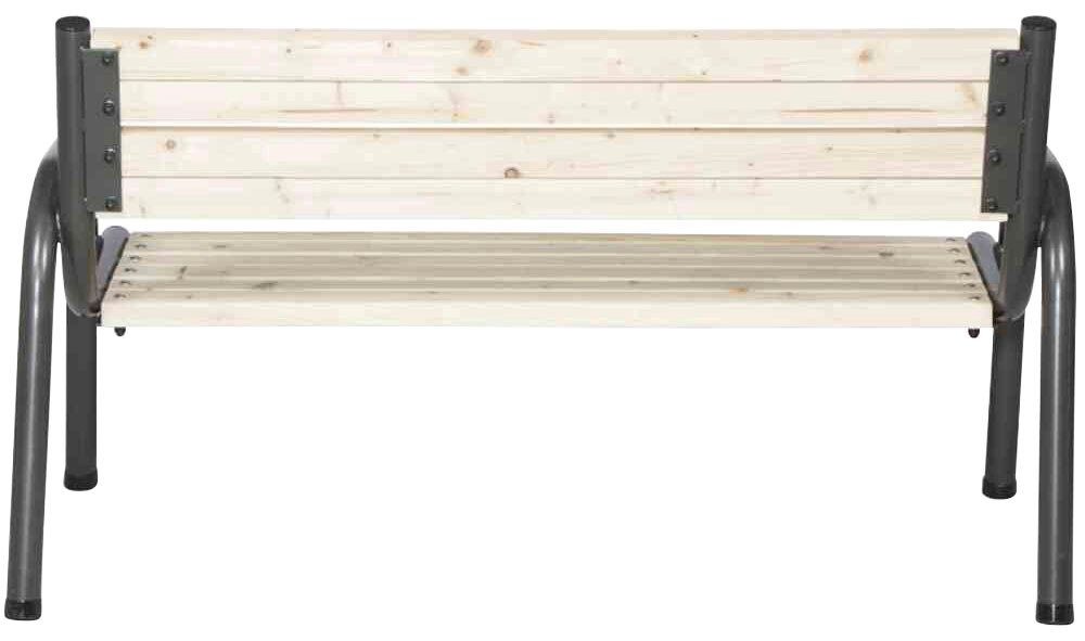 Siena Garden Gartenbank Park, 3er Bank, Gestell aus Stahl in anthrazit, Fläche aus Kiefernholz natur