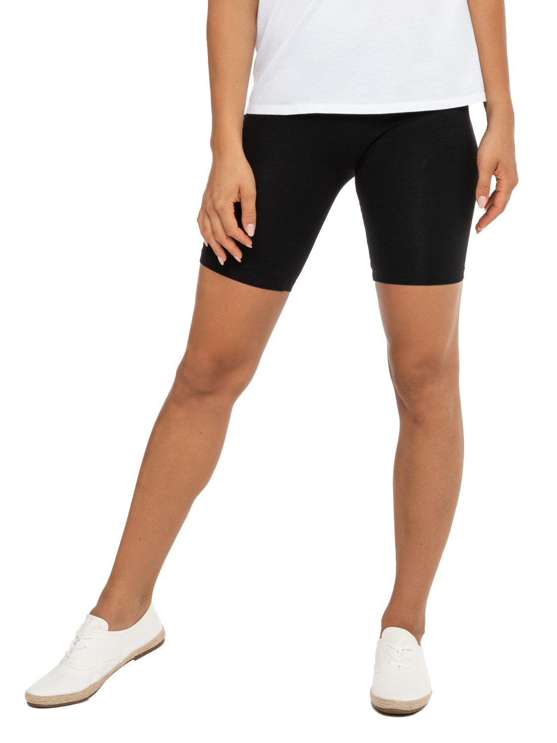 celodoro Shorts Damen Kurzleggings Stretch-Jersey Radlerhose aus Baumwolle
