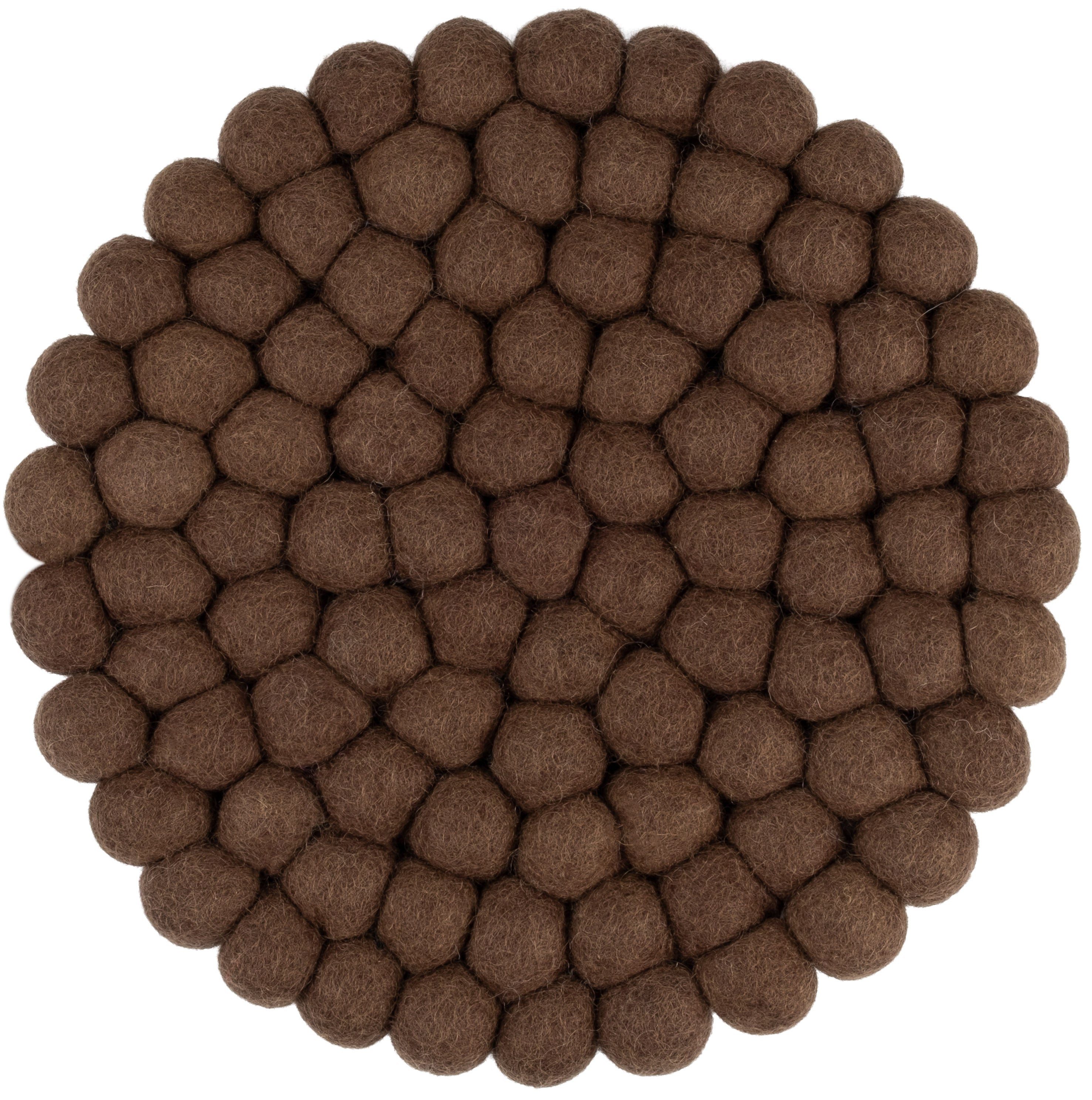 myfelt Topfuntersetzer Egon – Ø 20 cm, Zubehör für Töpfe, Pfannen und Auflaufformen, 1-tlg., 100 % reine Schurwolle, handgefertigt, hitzebeständig bis 330 °C