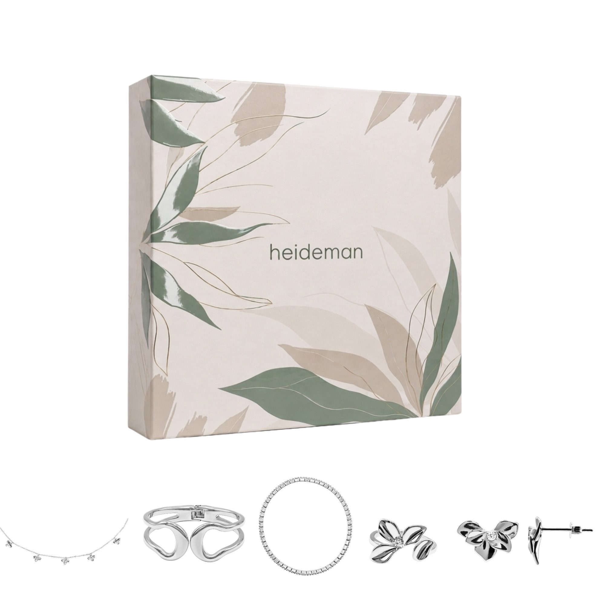 Heideman Schmuck-Adventskalender Summerbox Monaco silberfarben, Schmuckset mehrteilig Schmuck für Frauen - 5 Schmuckstücke