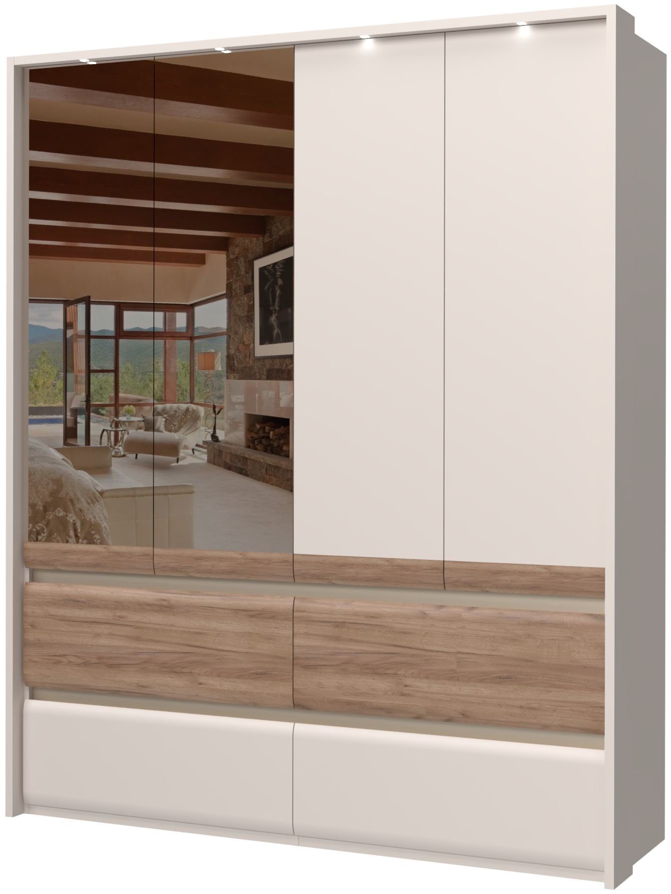 Places of Style Kleiderschrank Invictus UV lackiert, mit LED Beleuchtung, Soft-Close Funktion