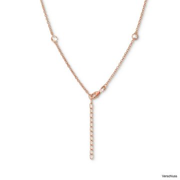 SilberDream Collier SilberDream Collier weiß rosegold (Collier), Colliers ca. 45cm bis 49,5cm, 925 Sterling Silber, vergoldet (Roségold