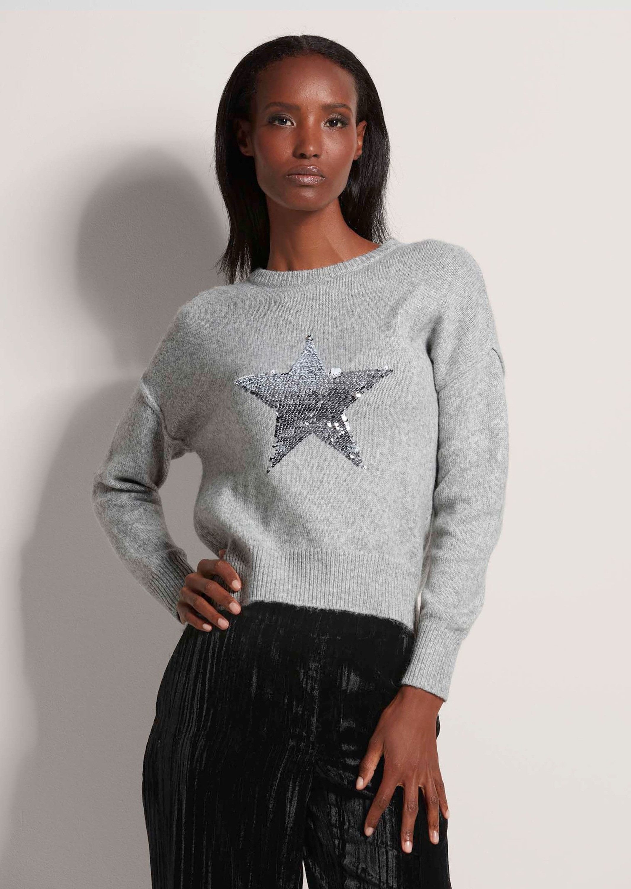 Strickpullover Rundhals-Pullover mit Stern