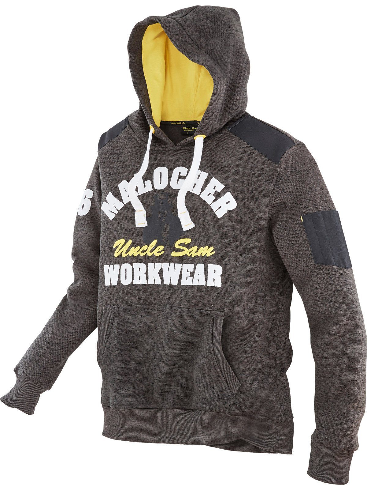 oliv melange/gelb Sam Kapuzensweatshirt Uncle Strickfleecehoodie