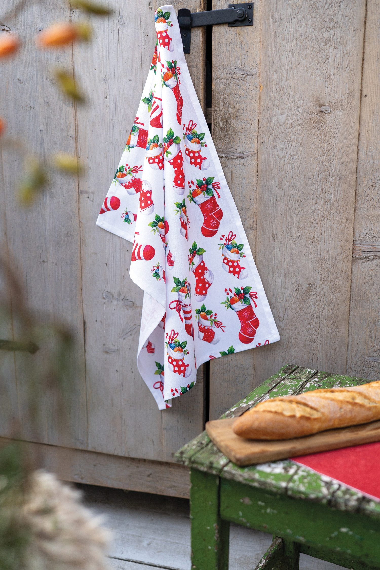 Ambiente® Geschirrtuch X-Mas stockings, (1-tlg., 1-teilig), Geschirrtücher ca.50x70cm Baumwolle