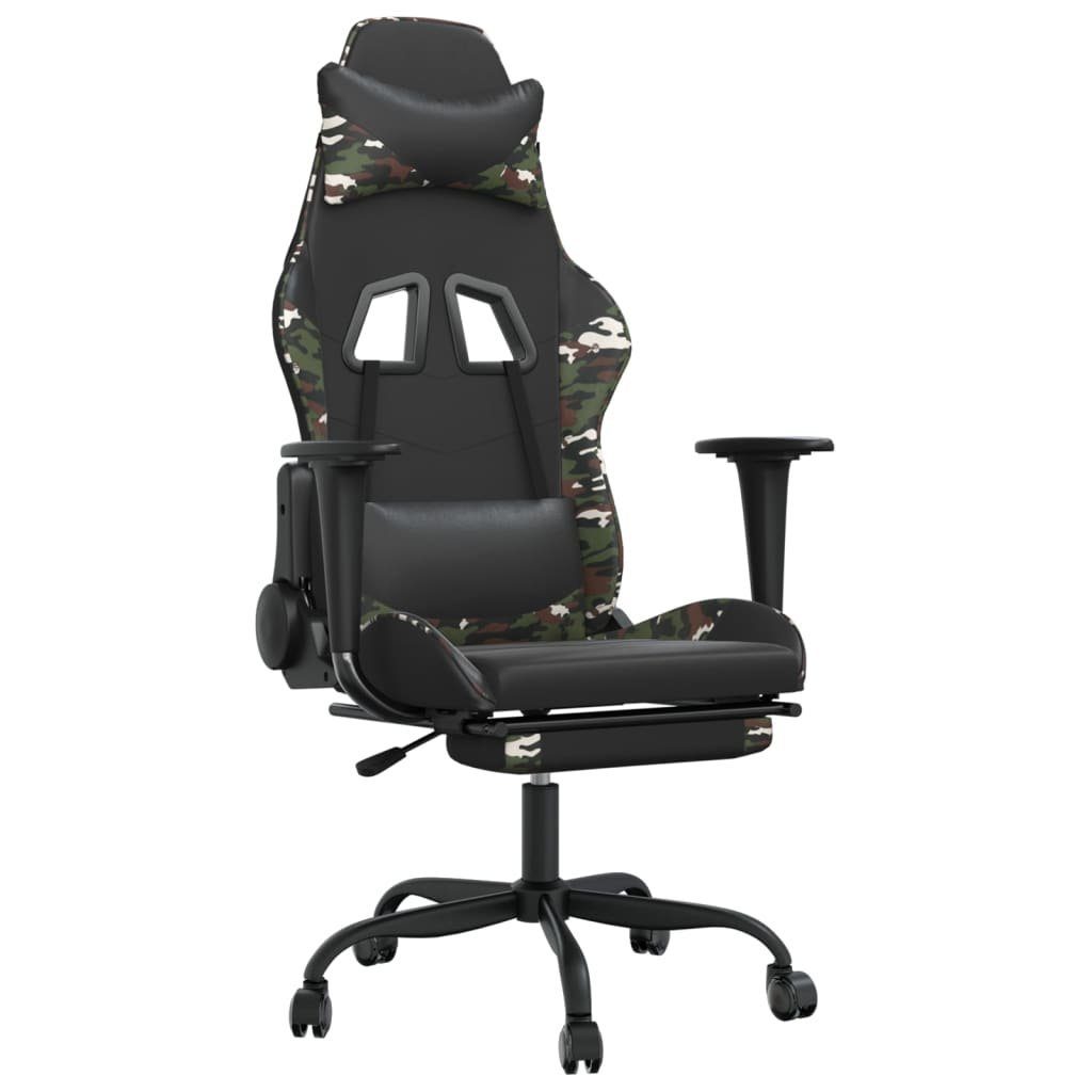 vidaXL Bürostuhl Gaming-Stuhl mit Fußstütze und Schwarz Kunstleder Tarnfarben