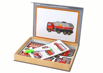 LEAN Toys Puzzle Magnetisches Truck LKW Puzzle Puzzlematte Kinderpuzzle Puzzlebrett, Puzzleteile