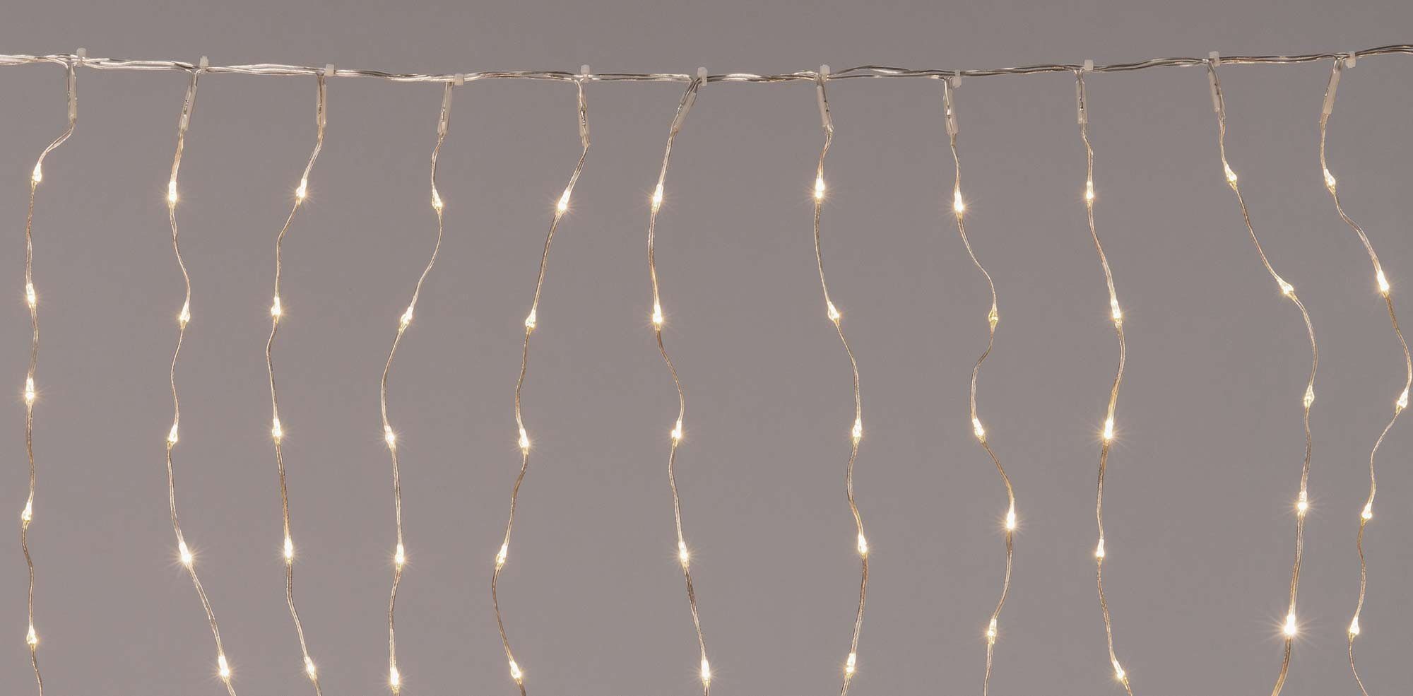 Coen Bakker Deco BV LED-Lichtervorhang Flex Wire Curtain, außen 5x0,5m 1000 LEDs warmweiß Dimmer Timer
