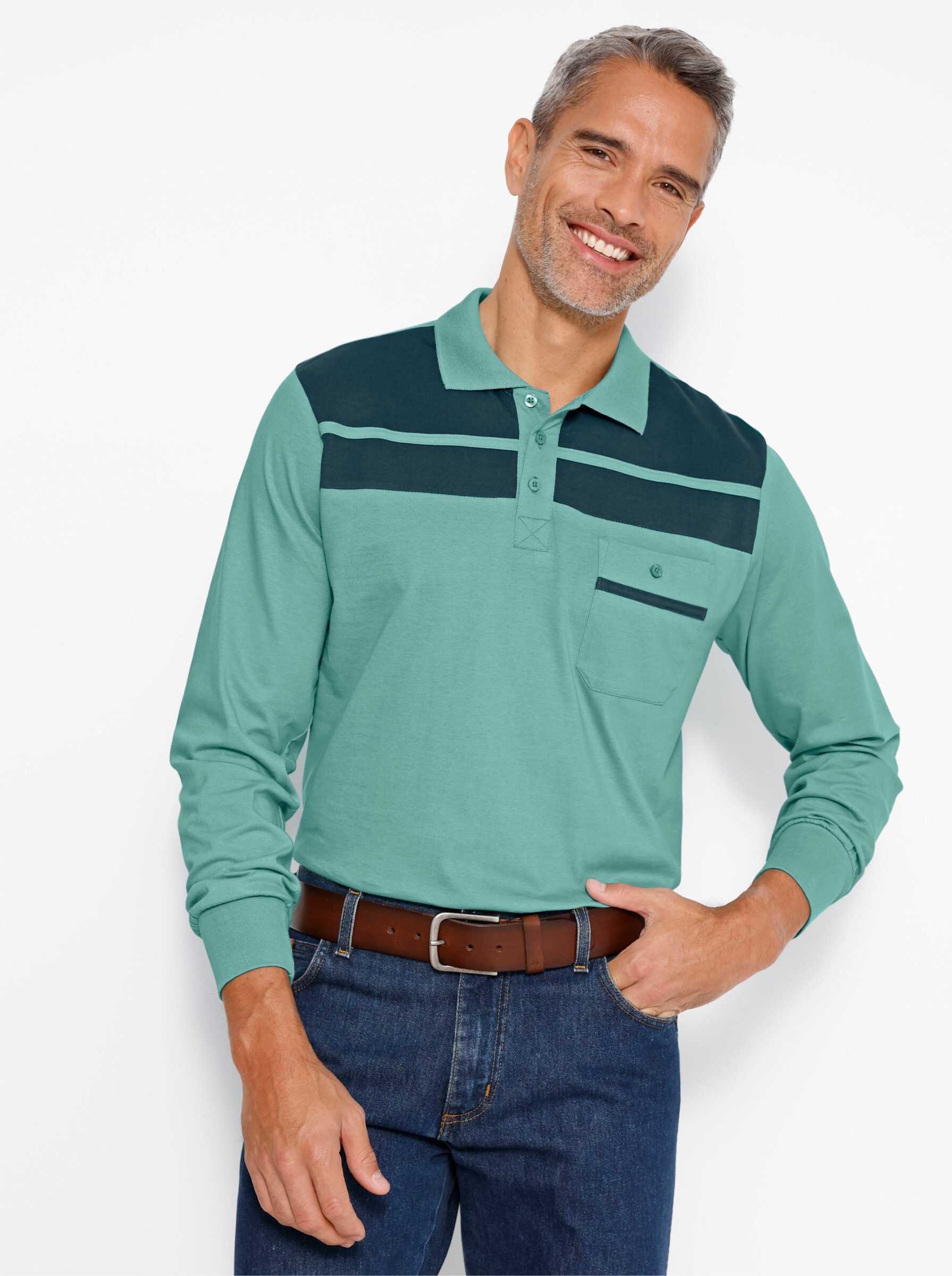 Sieh an! T-Shirt Poloshirt Langarm – Bild 4 von 5