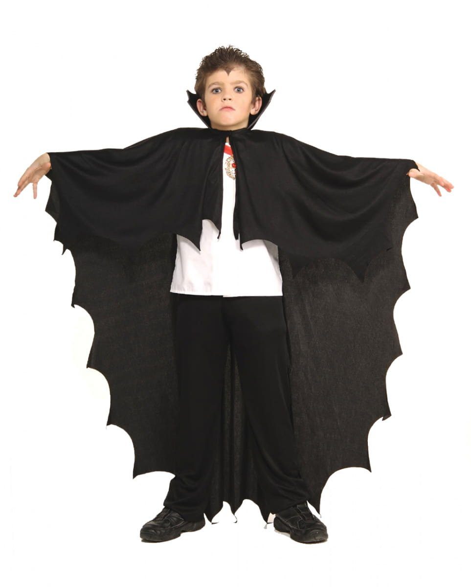 Vampir-Kostüm Dracula Kinderumhang Schwarz für Halloween & F