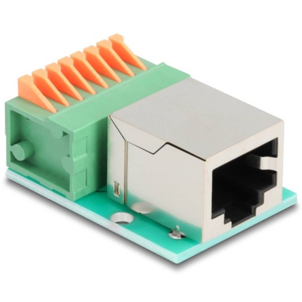Delock RJ45 Netzwerk Adapter [1x RJ45-Buchse - 1x Buchse] Grün, Silber 90652 Netzwerk-Adapter