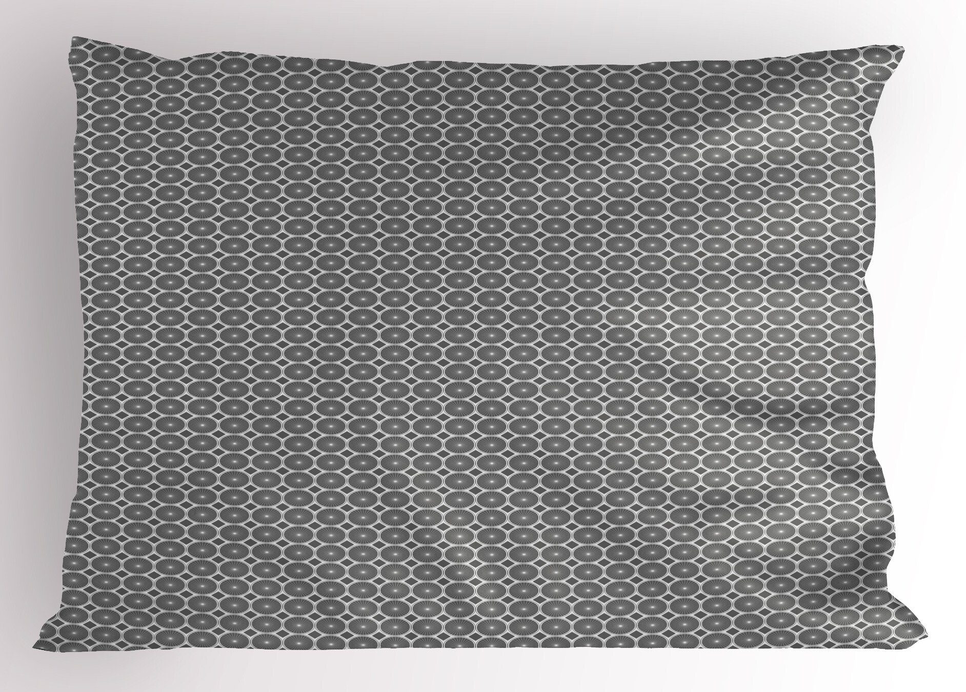 Kissenbezüge Dekorativer Standard King Graustufen- Stück), Size (1 Jahrgang Abakuhaus Kreismotiv Gedruckter Kissenbezug