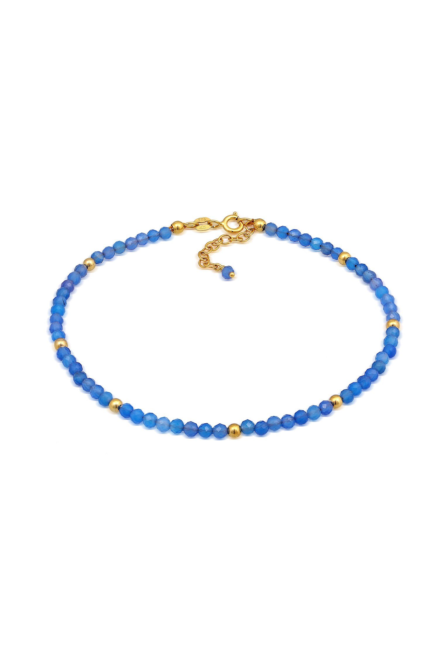 Elli Fußkette Achat Perlen Blau Sommer günstig online kaufen
