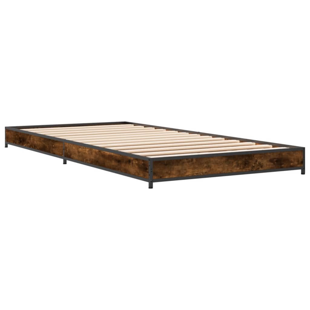 vidaXL Bett Bettgestell Räuchereiche 75x190 cm günstig online kaufen