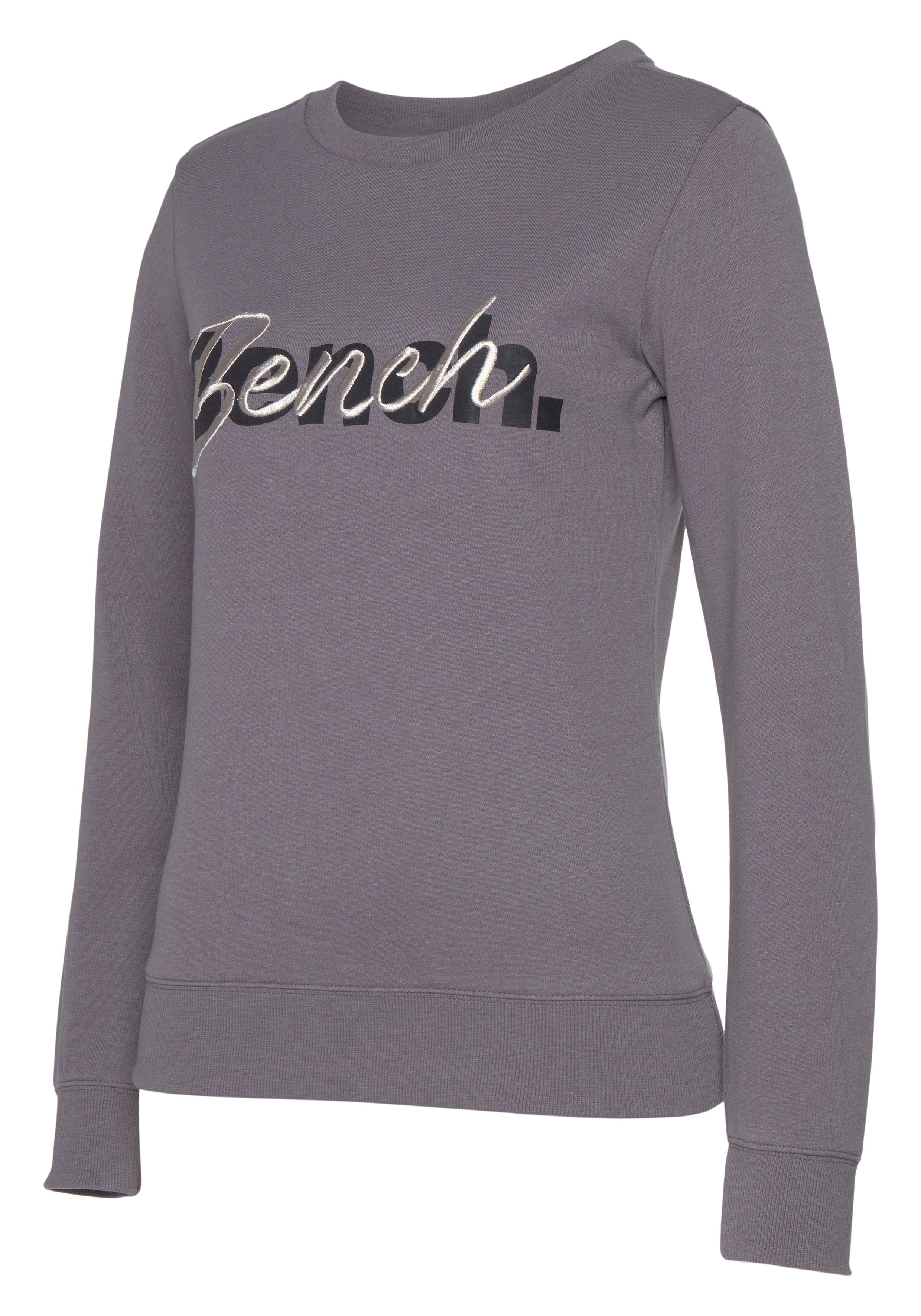 Bench. Loungewear Sweatshirt mit Logodruck und Stickerei, Loungewear