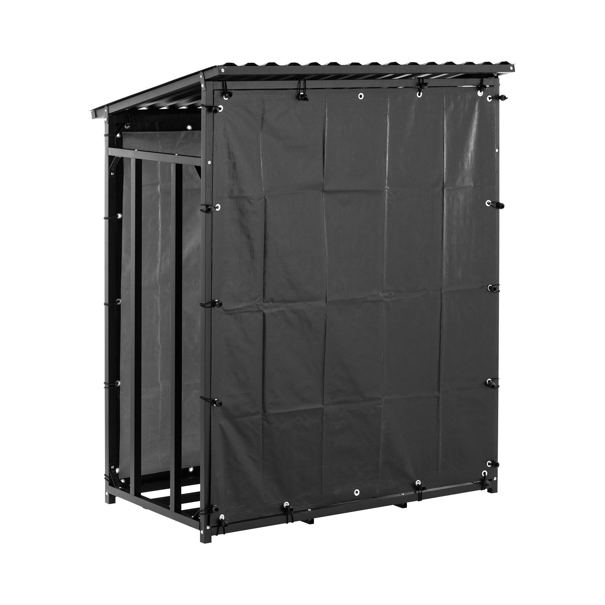 Hillvert Kaminholzregal Brennholzregal mit Plane und Dach 600kg, BxTxH:137x90x171 cm, verschiedene Größen