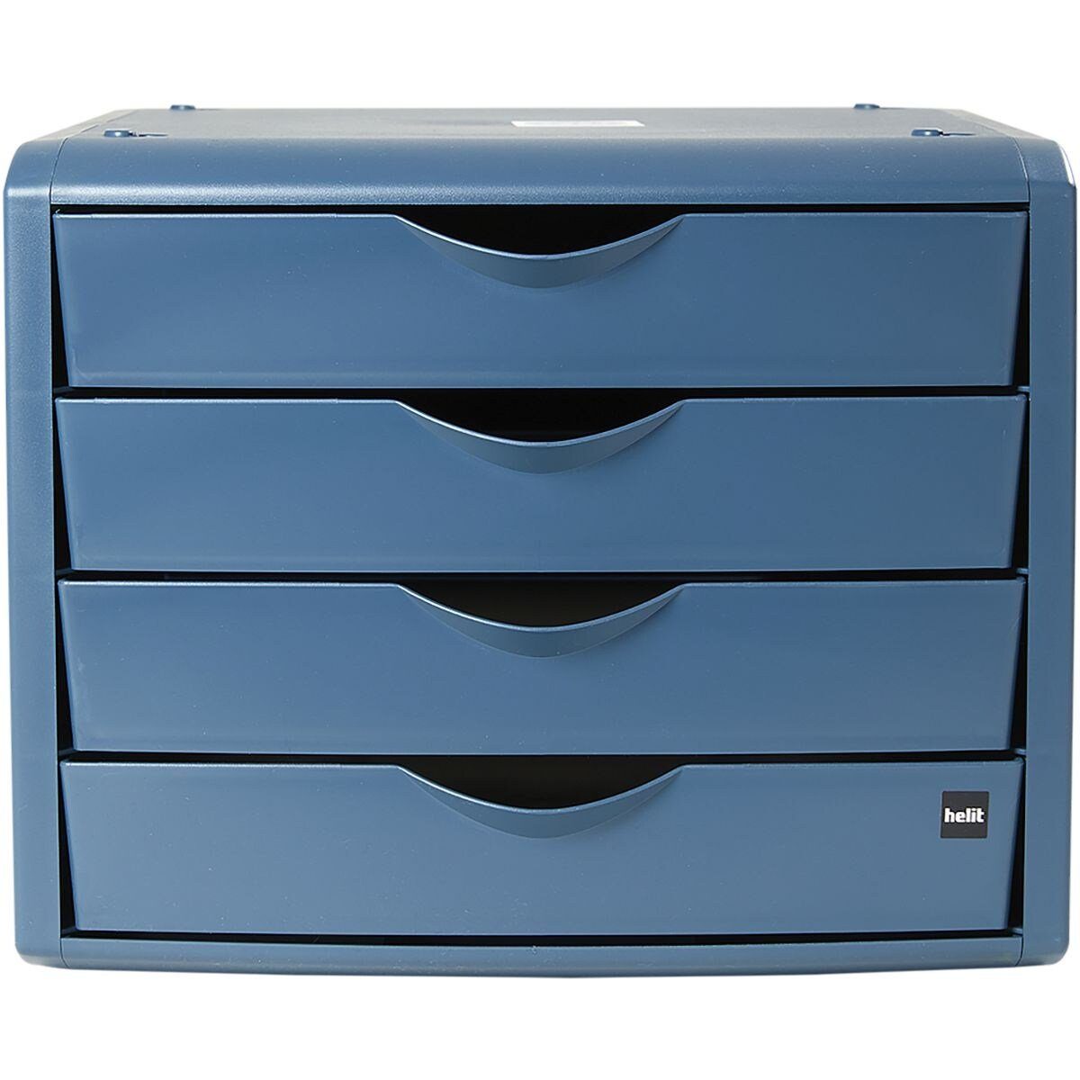 HELIT Schubladenbox the 4 Schubladen, mit Recycling-Kunststoff stapelbar, geschlossen, green blau chameleon