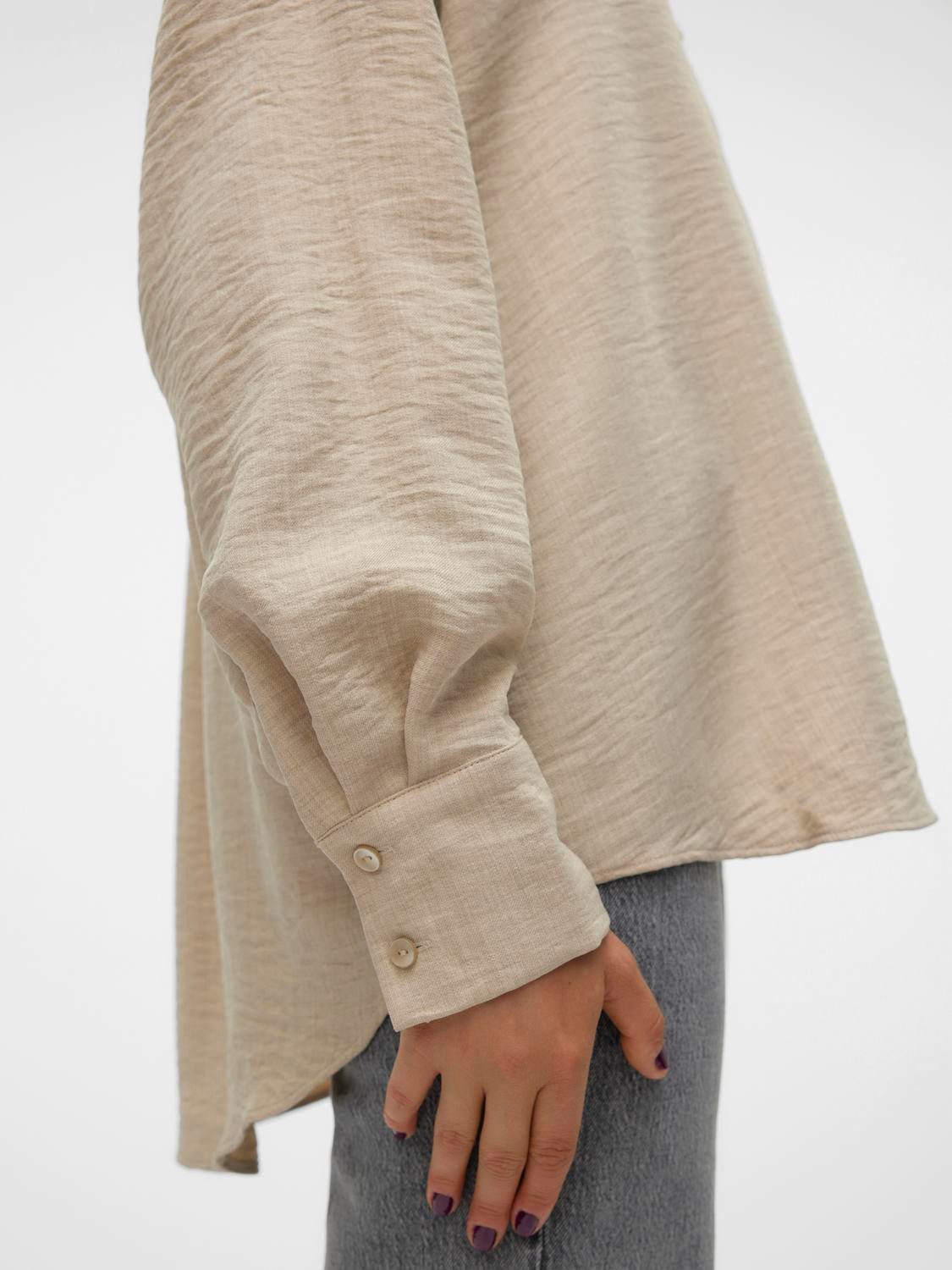 Vero Moda Langarmbluse VMMELANEY QUEENY LS SHIRT WVN NOOS Kunstfaser, loose fit