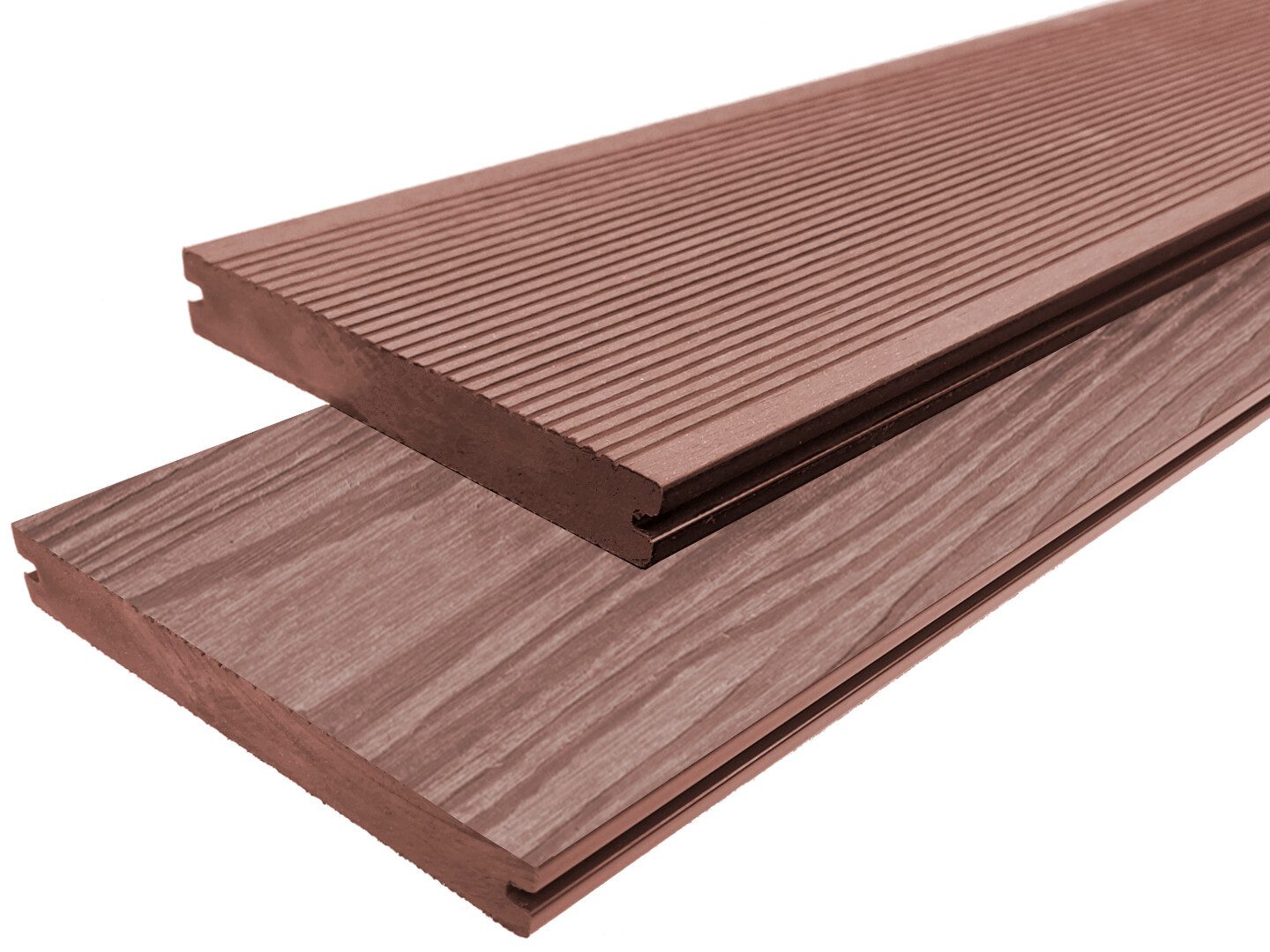 WPC Profi Terrassendielen WPC Terrassendielen Massiv MUSTER 15 cm redwood braun, (Massivdiele, Musterstück 15 cm)