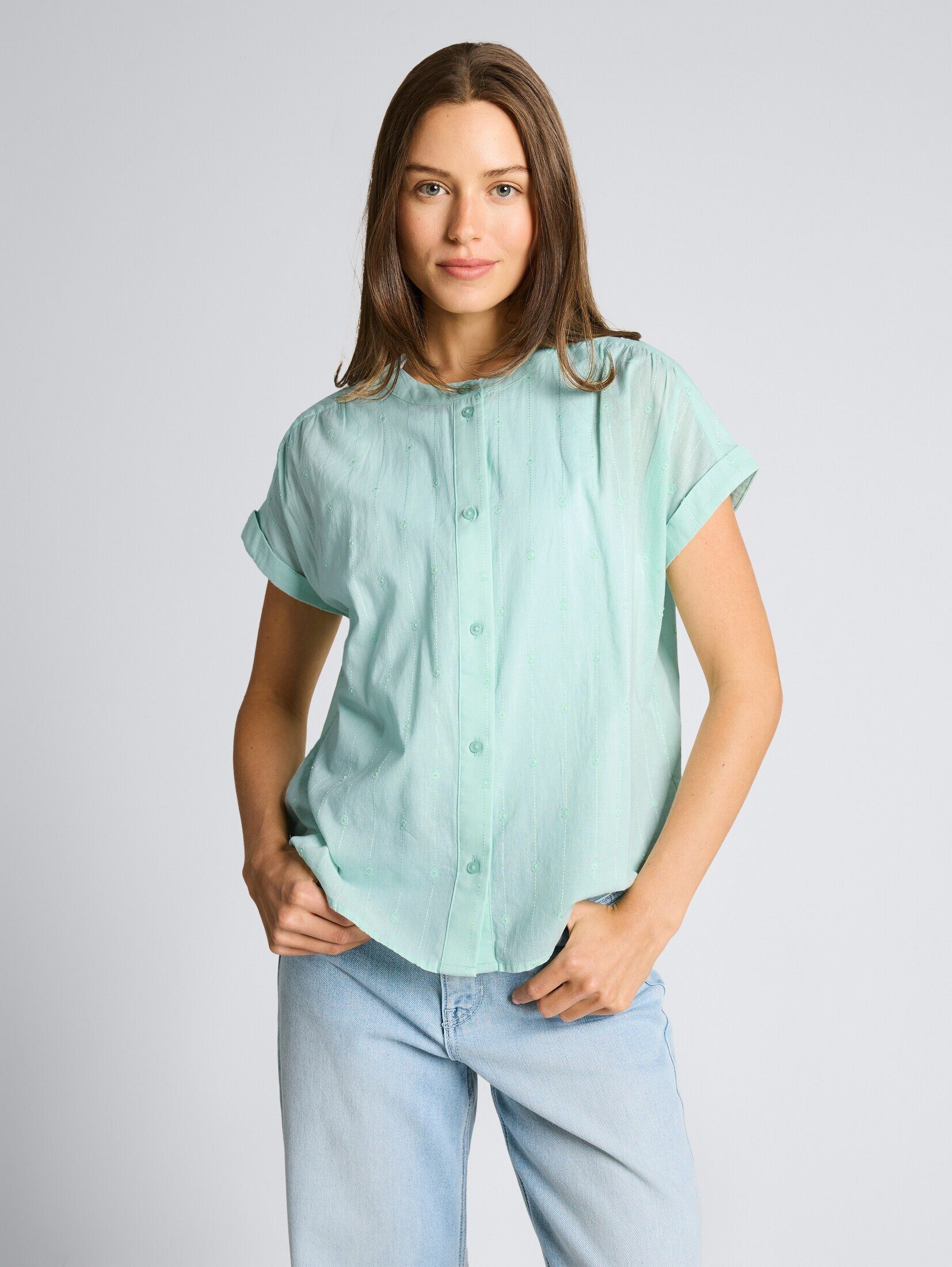 TOM TAILOR Kurzarmbluse Blusen & Shirts Loose Fit Bluse