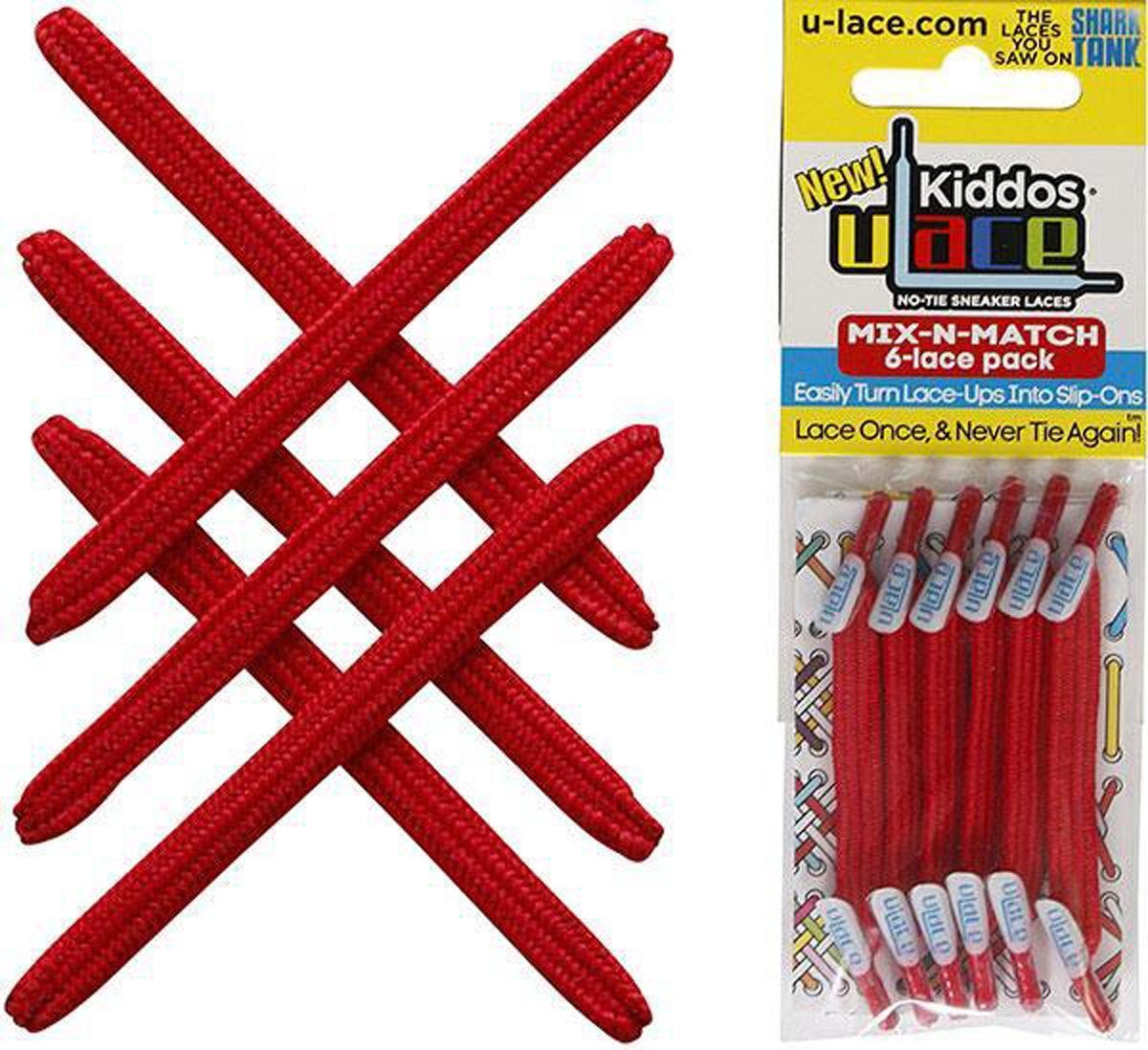 U-Laces Schnürsenkel Kiddos - elastische Schnürsenkel mit Wiederhaken für Kinder Scarlet