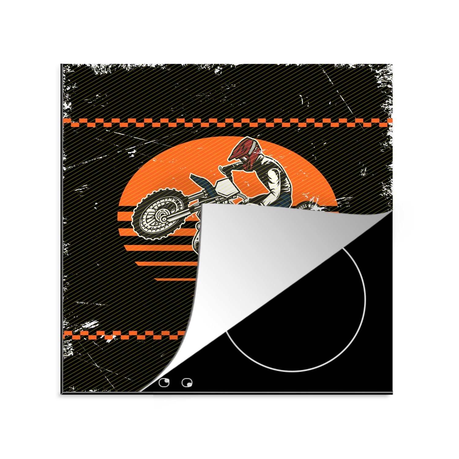MuchoWow Herdblende-/Abdeckplatte Jahrgang tlg), Design, - Motorrad Vinyl, für Ceranfeldabdeckung, Arbeitsplatte küche cm, - 78x78 (1