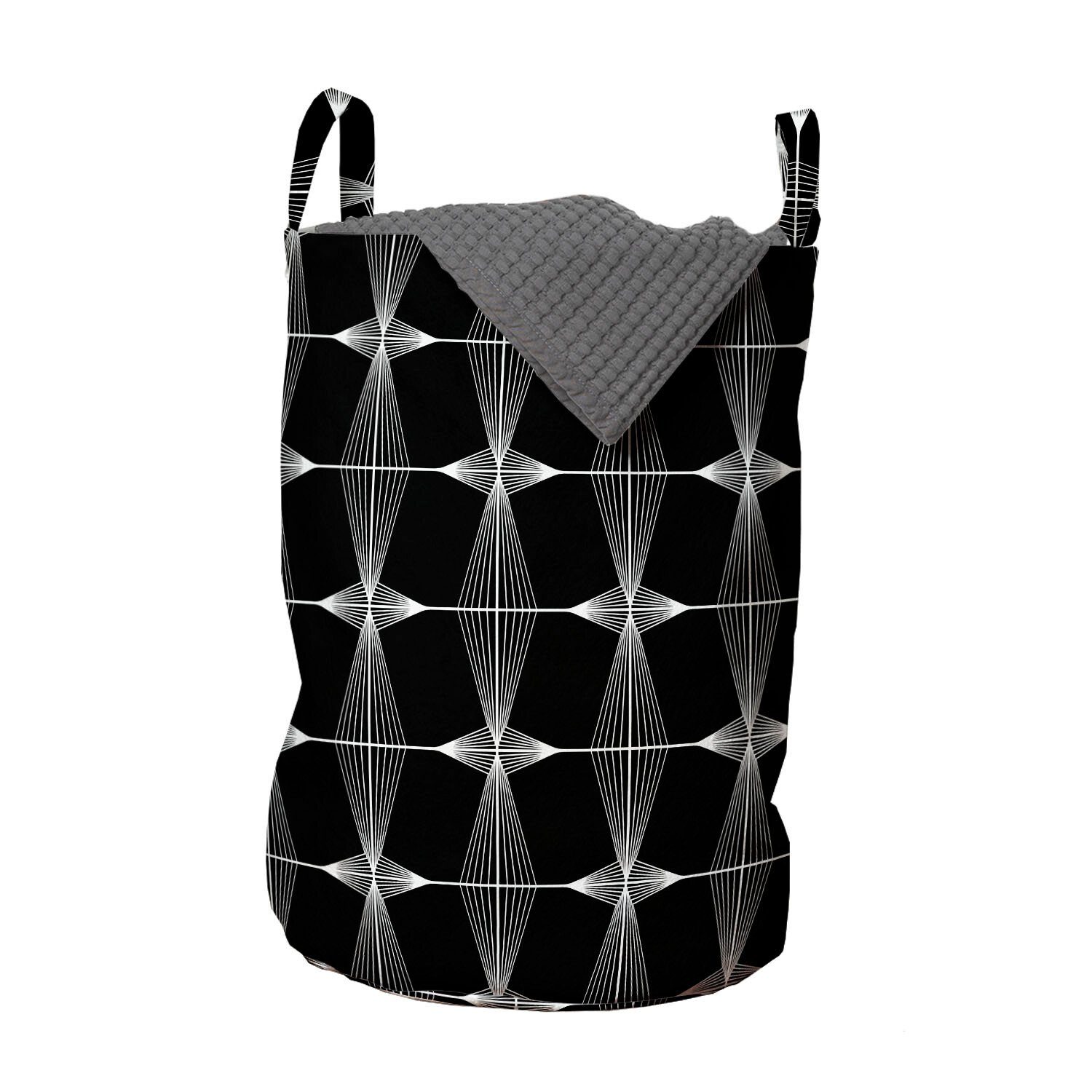 Symmetrische mit Wäschekorb für Details Abakuhaus Wäschesäckchen Gitter Griffen Waschsalons, Moderne Kordelzugverschluss