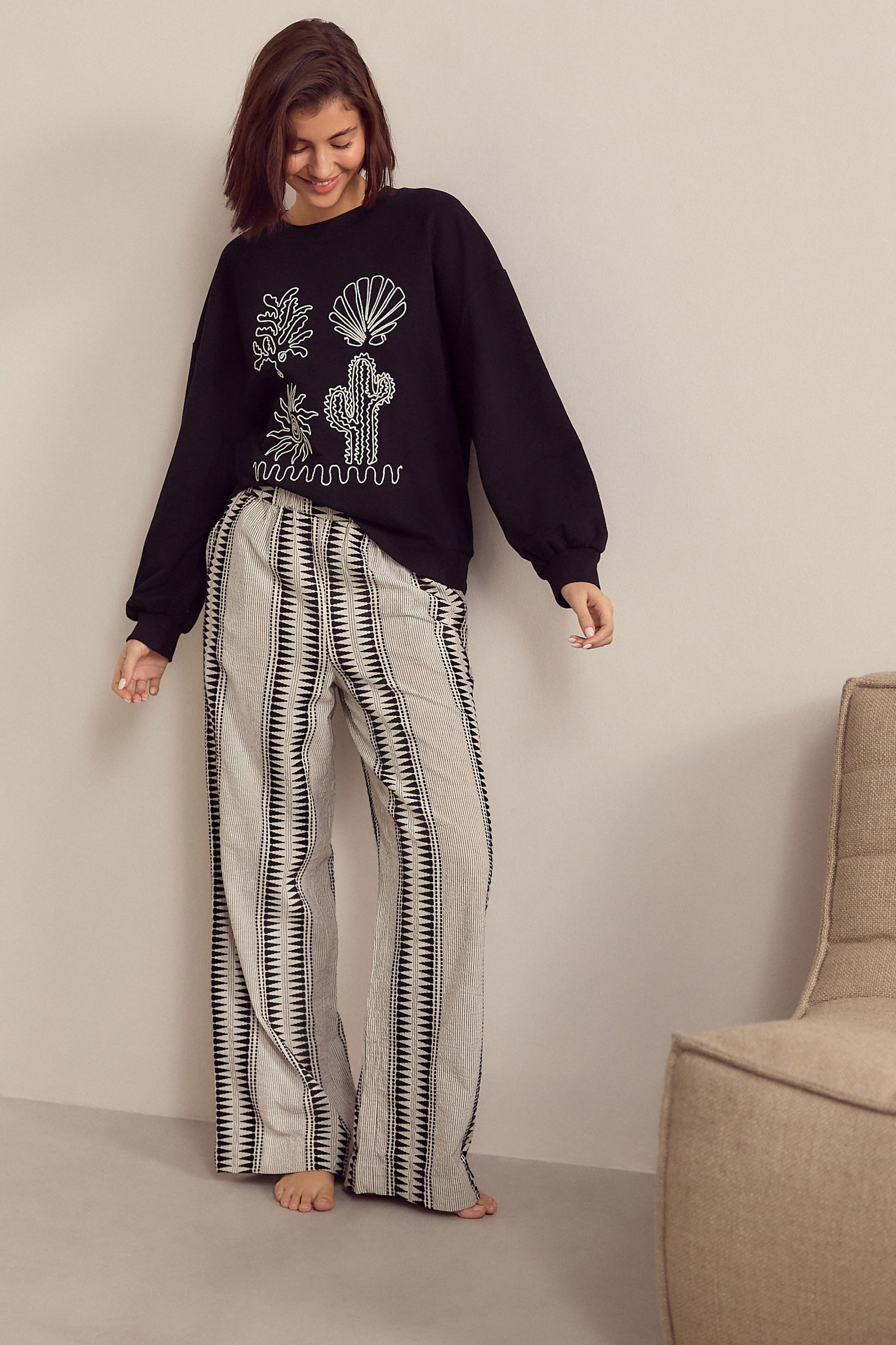 Next Loungehose Jacquard-Hose (1-tlg)