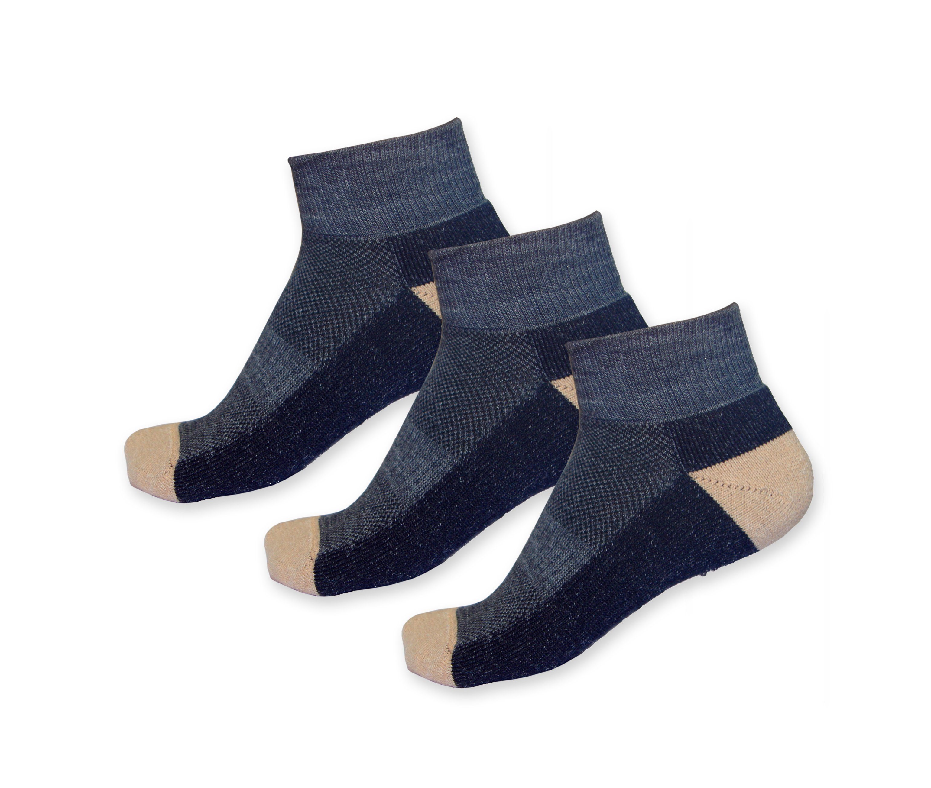 Posh Gear Sneakersocken 3 Paar Alpaka Woll Socken Corto (3-Paar) grau
