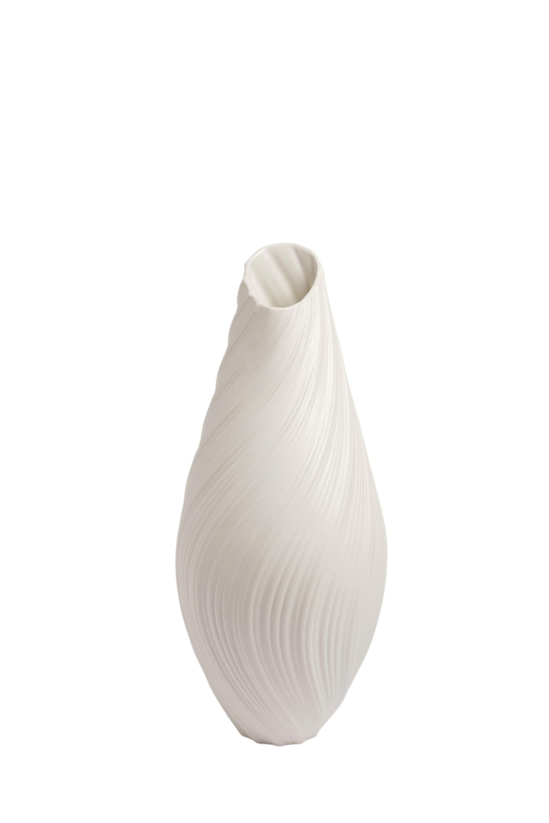 Next Dekovase Extragroße Keramikvase mit Faltendesign