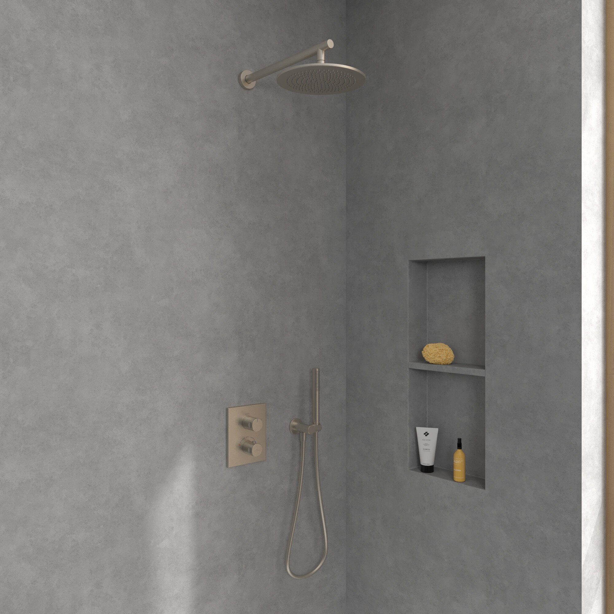 Villeroy & Boch Regenduschkopf Universal Showers, Regenbrause 250 mm, Rund - Brushed Nickel Matt