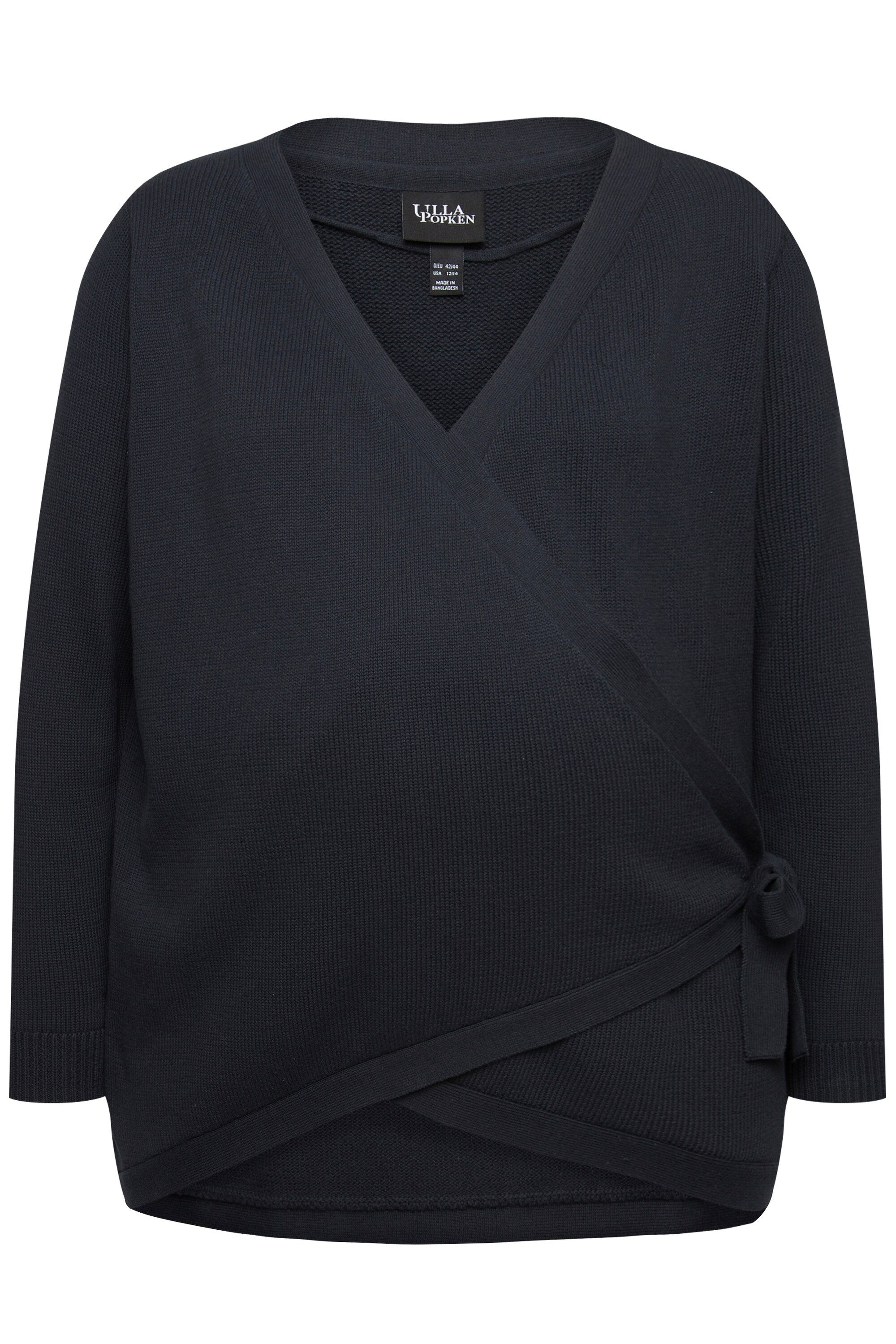 Ulla Popken Strickpullover Bellieva Pullover Wickelfunktion günstig online kaufen