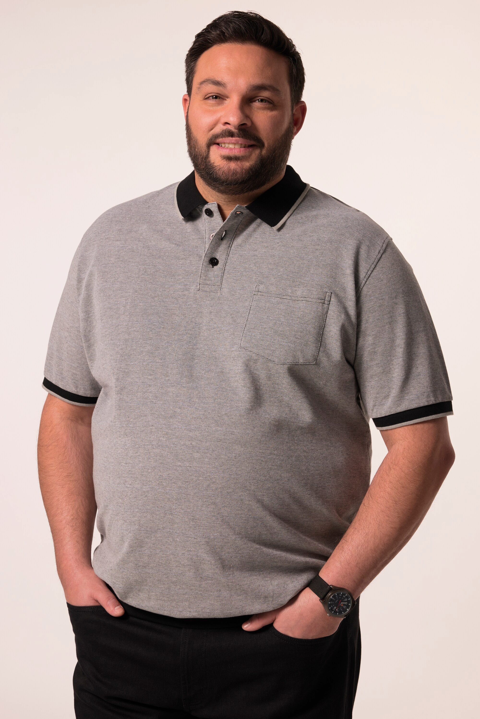 Men Plus Poloshirt Men+ Poloshirt Halbarm Bauchfit Piqué bis 8 XL günstig online kaufen