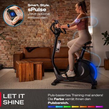 Sportstech Heimtrainer ESX600s, 10kg Schwungmasse mit LED, 360° Tablet-Halterung