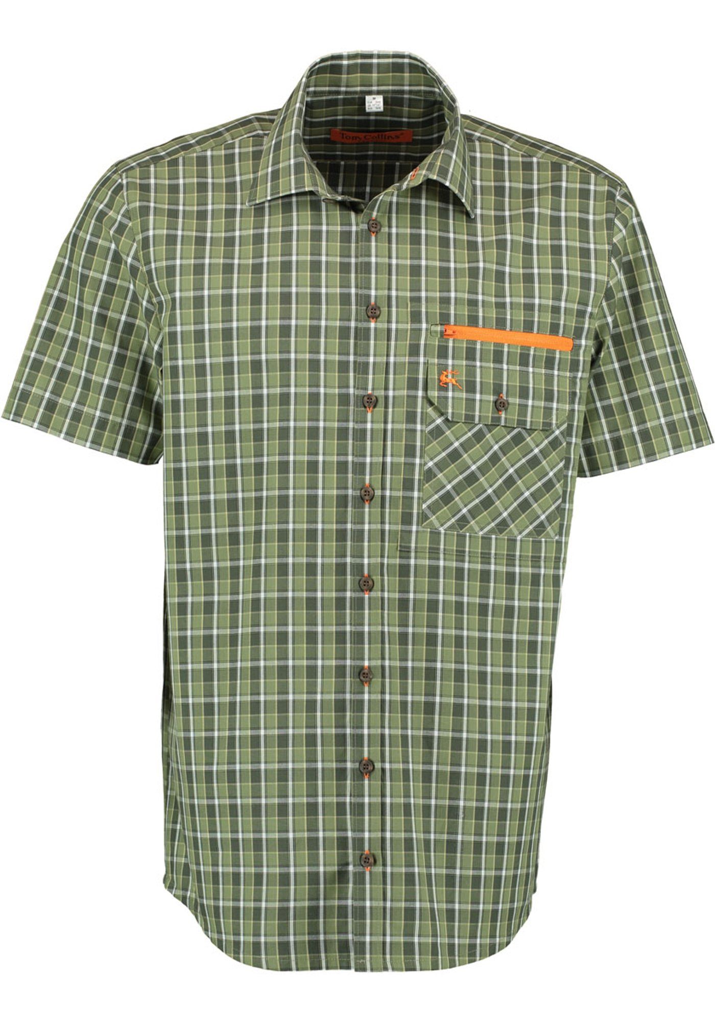 Tom Collins Outdoorhemd Rojad Herren Kurzarm Jagdhemd mit Hirsch-Stickerei  auf der Brusttasche | Freizeithemden