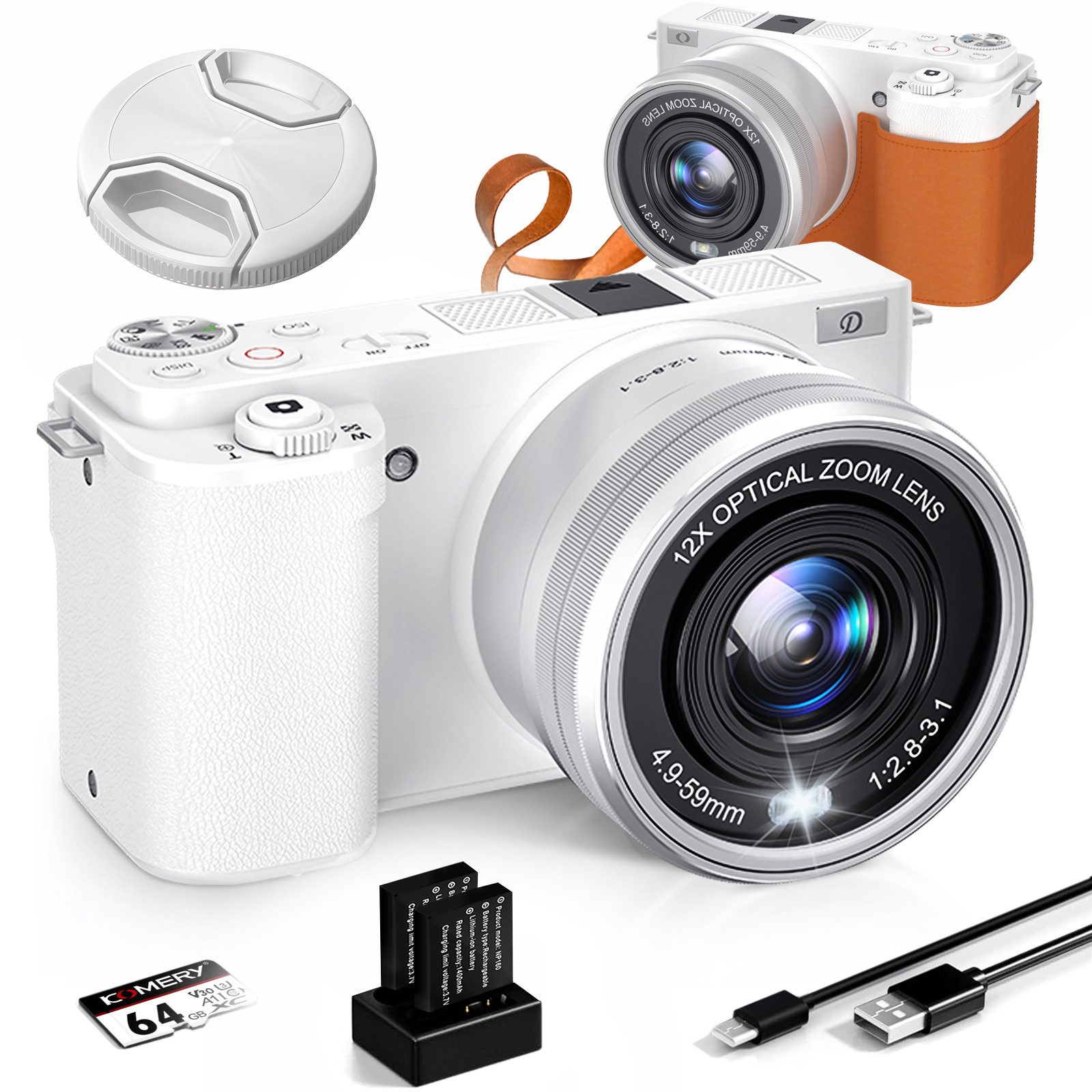64MP Digitalkamera für Einsteiger mit 4K Video – Kompaktkamera