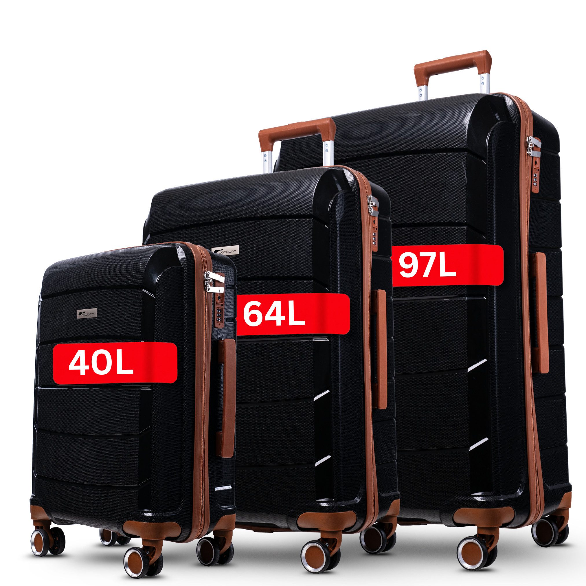 cocoono Hartschalen-Trolley Graz Hartschalenkoffer Trolley – M/L/XL/3er Set, TSA Schloss, Rollen