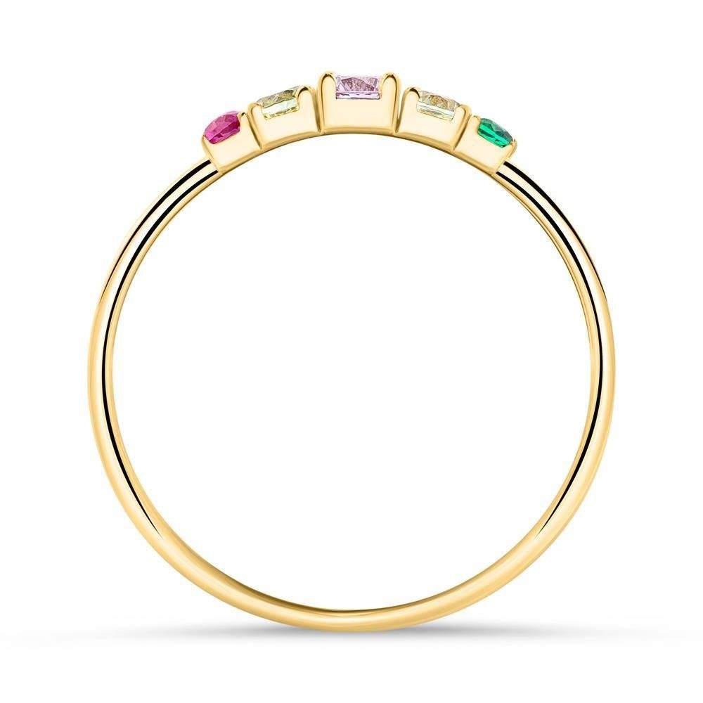 Unique Silberring Rainbow Ring aus vergoldetem 925er Silber SR0491-G