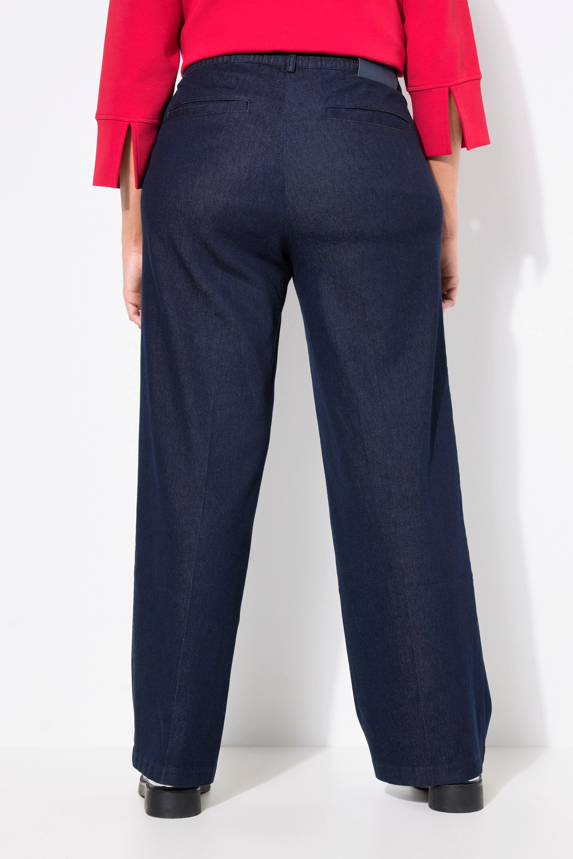 Ulla Popken Regular-fit-Jeans Jeans Mary Bügelfalte weites Bein Komfortbund