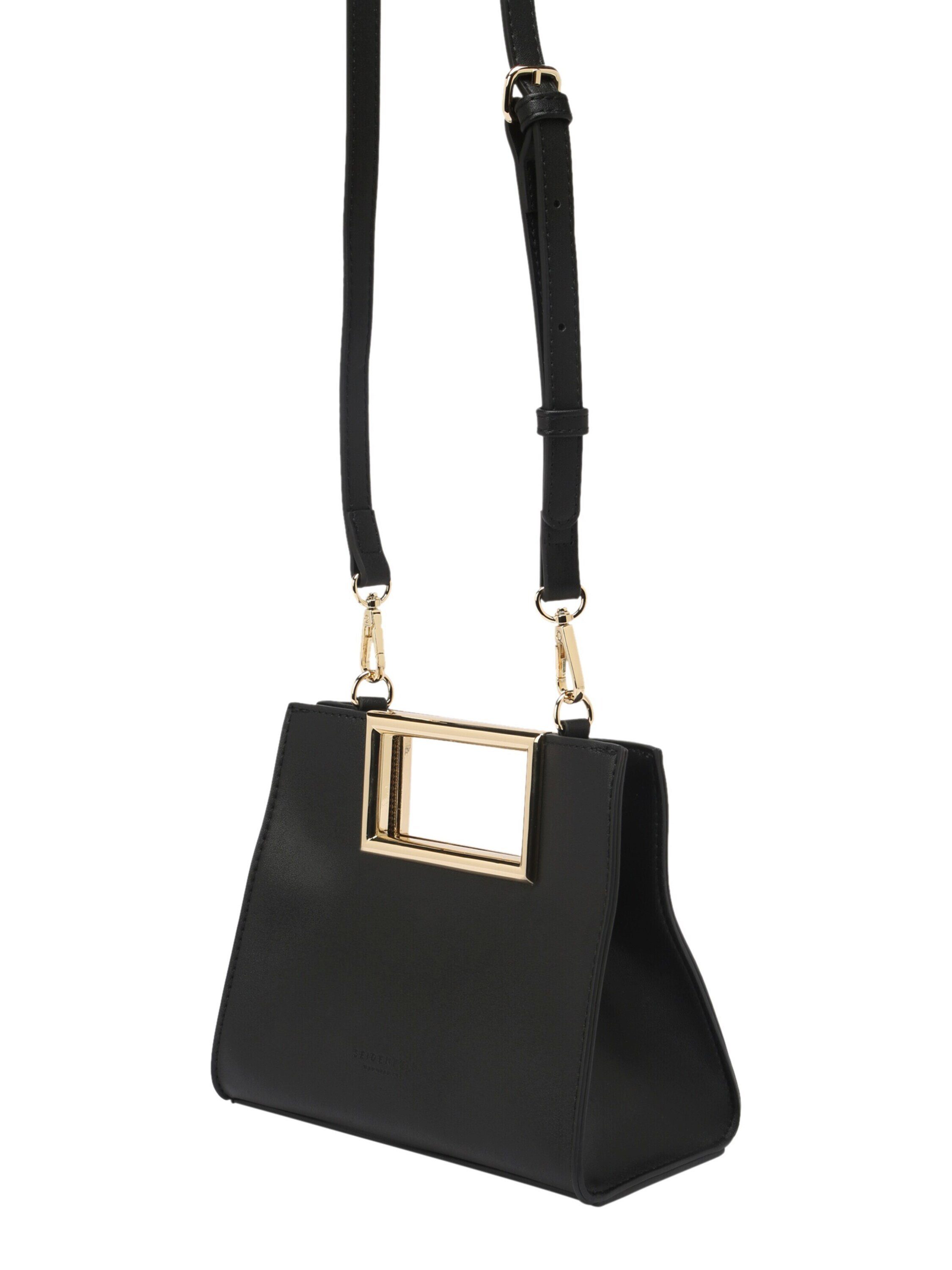 Black Seidenfelt Bjerre Manufaktur / (1-tlg) Gold Handtasche