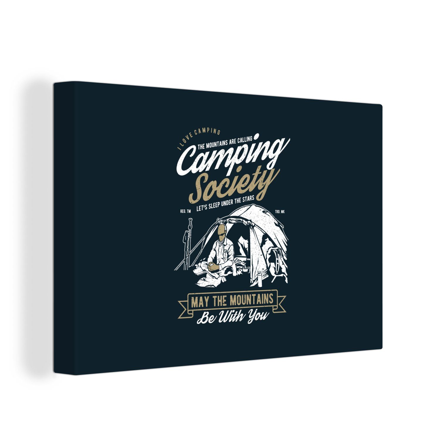 OneMillionCanvasses® Leinwandbild Zelt - Camping - Vintage, (1 St), Wandbild Leinwandbilder, Aufhängefertig, Wanddeko, 30x20 cm
