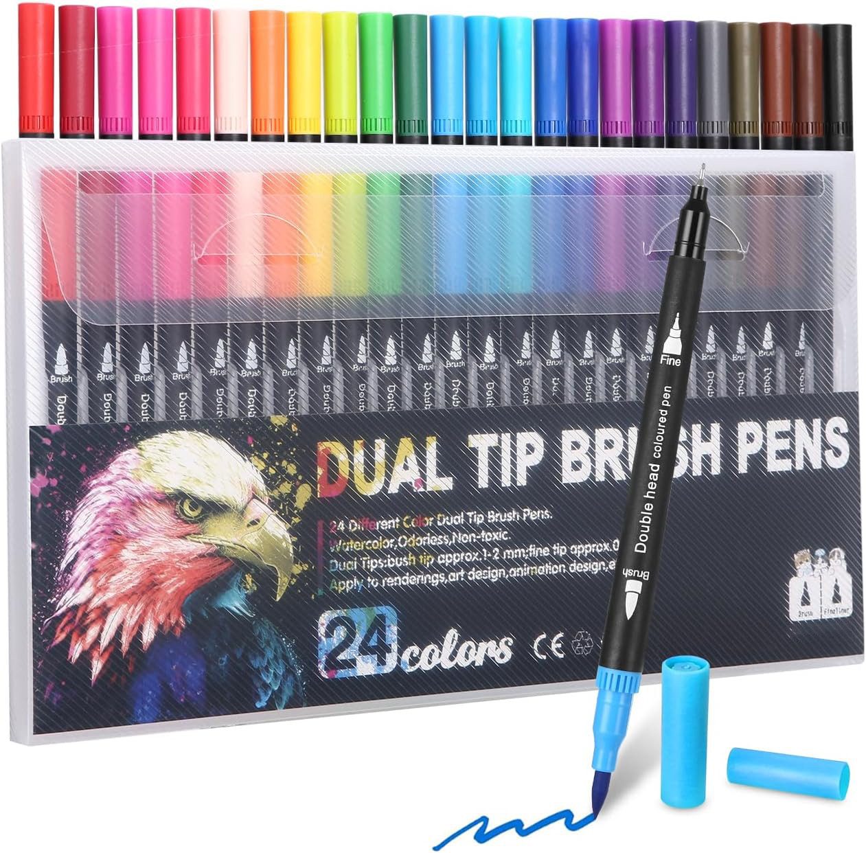 SinLaw Aquarellstifte 24 Farben Acrylstifte,Marker auf Alkoholbasis Doppelspitze Kunstmarker, (1-tlg), Schnell trocknend, undurchsichtig,Malerei Acrylstifte,Acrylmalstifte