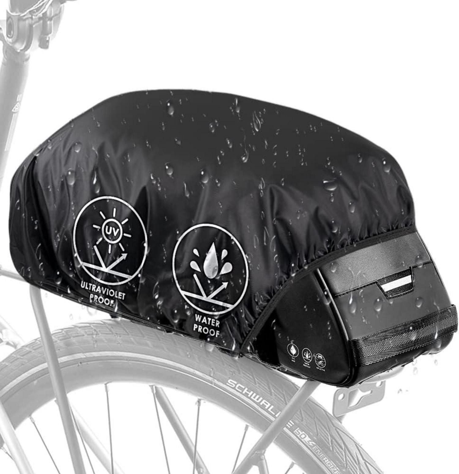 Fahrrad-Gepäckträger Wasserdichter Regenschutz für Fahrradtasche 5-18L Schwarz