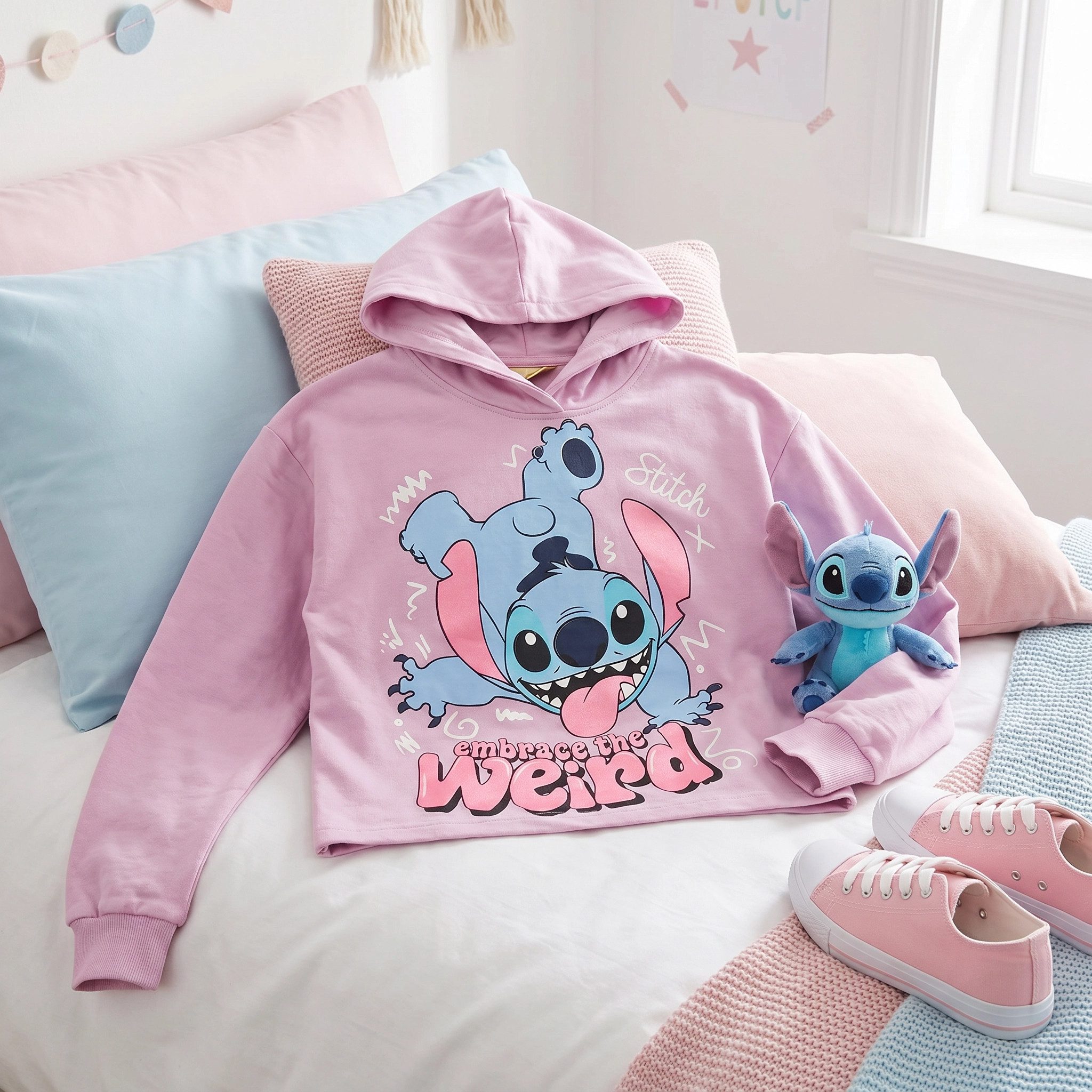 Disney Hoodie Disney Lilo u Stitch Mädchen Hoodie Kapuzenpullover Pullover 100% Baumwolle, Gr. 134 bis 176 – Bild 5 von 5