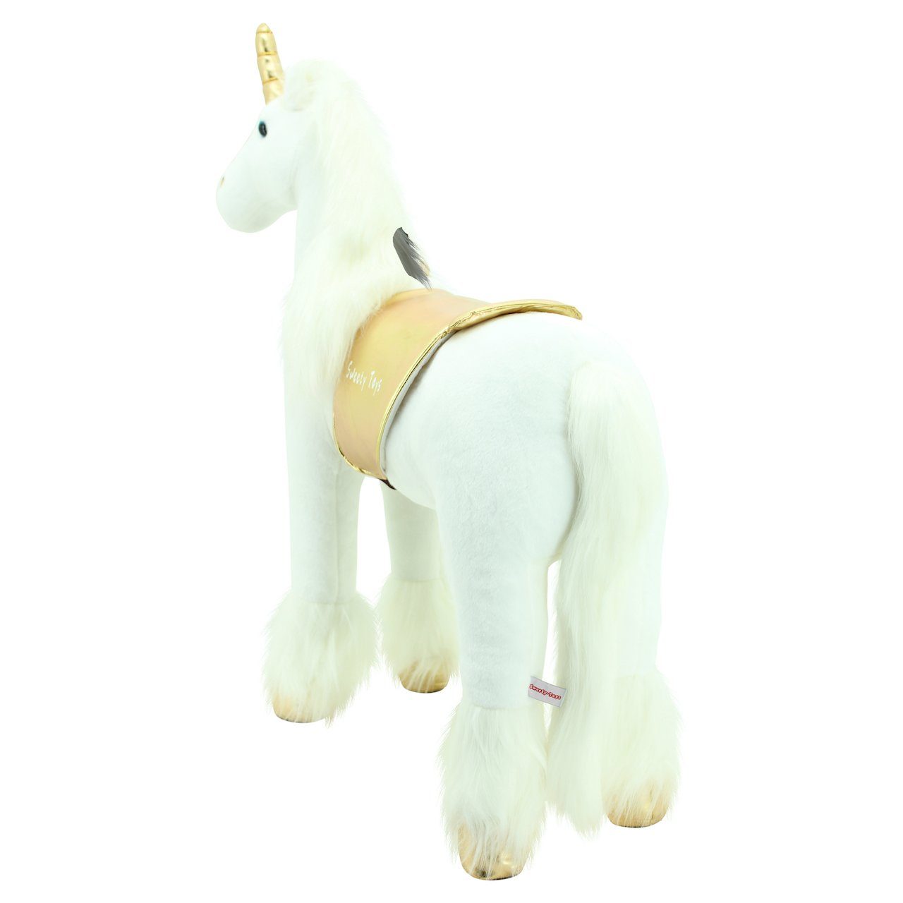 Sweety-Toys Stehpferd Sweety Toys 11292 Stehpferd Einhorn 80 cm mit Stahlunterbau in weiß
