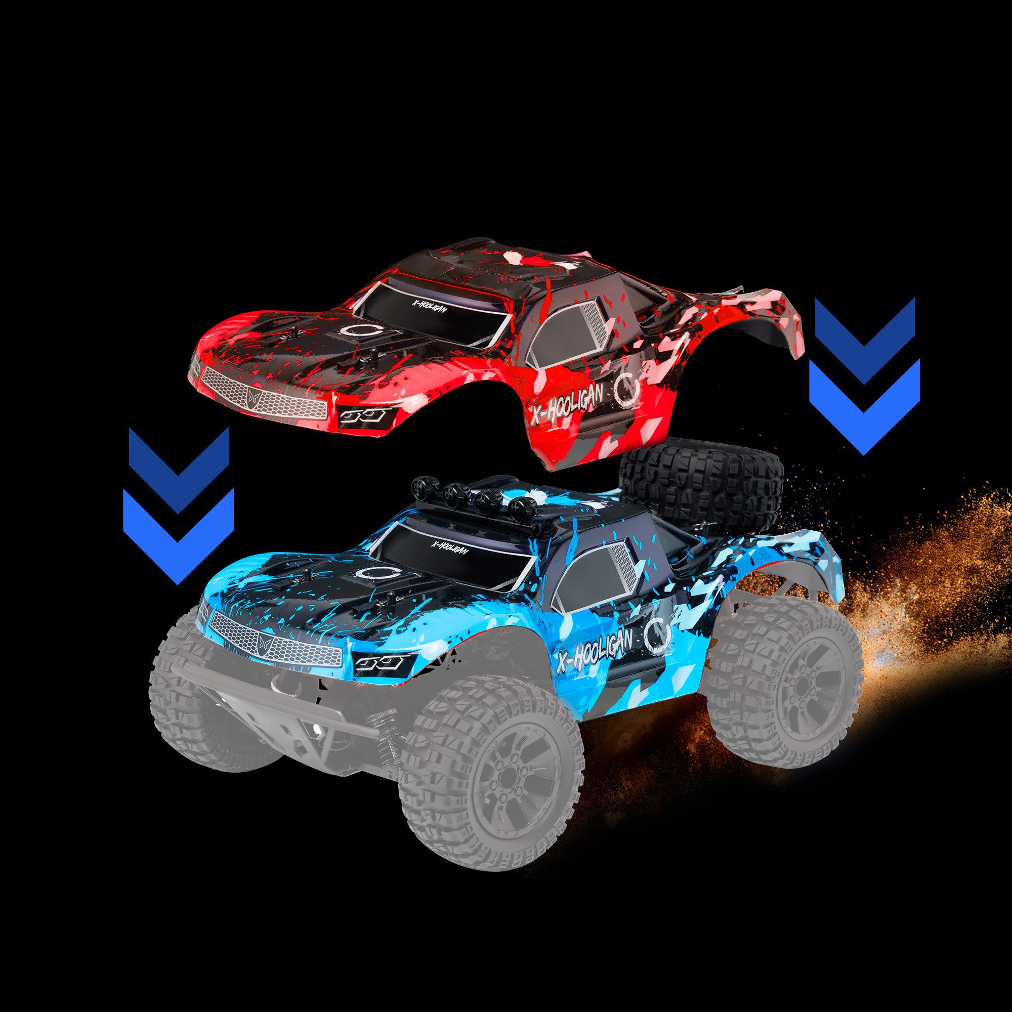 Overmax RC-Auto HOOLIGAN, 35 km/h 4x4 Antrieb 40 Minuten 100 Meter Reichweite