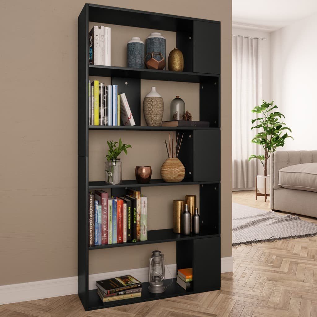 vidaXL Bücherregal Bücherregal/Raumteiler Schwarz 80x24x159 cm Holzwerkstoff, 1-tlg.